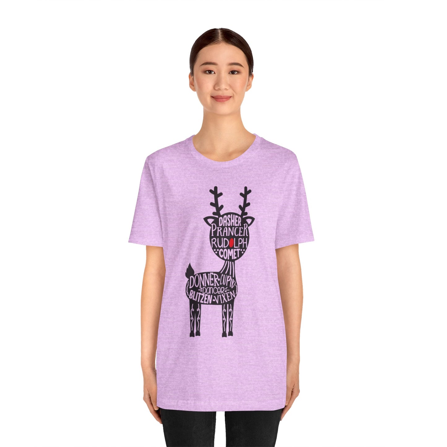 Christmas Reindeer Graphic Tee - Unisex Jersey Short Sleeve Shirt