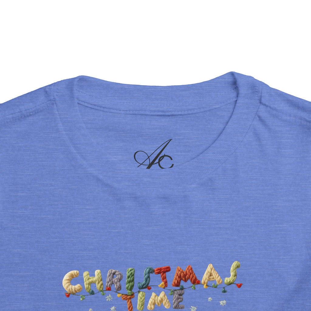 Christmas Time Toddler Tee  Cute Holiday Toy & Santa Print