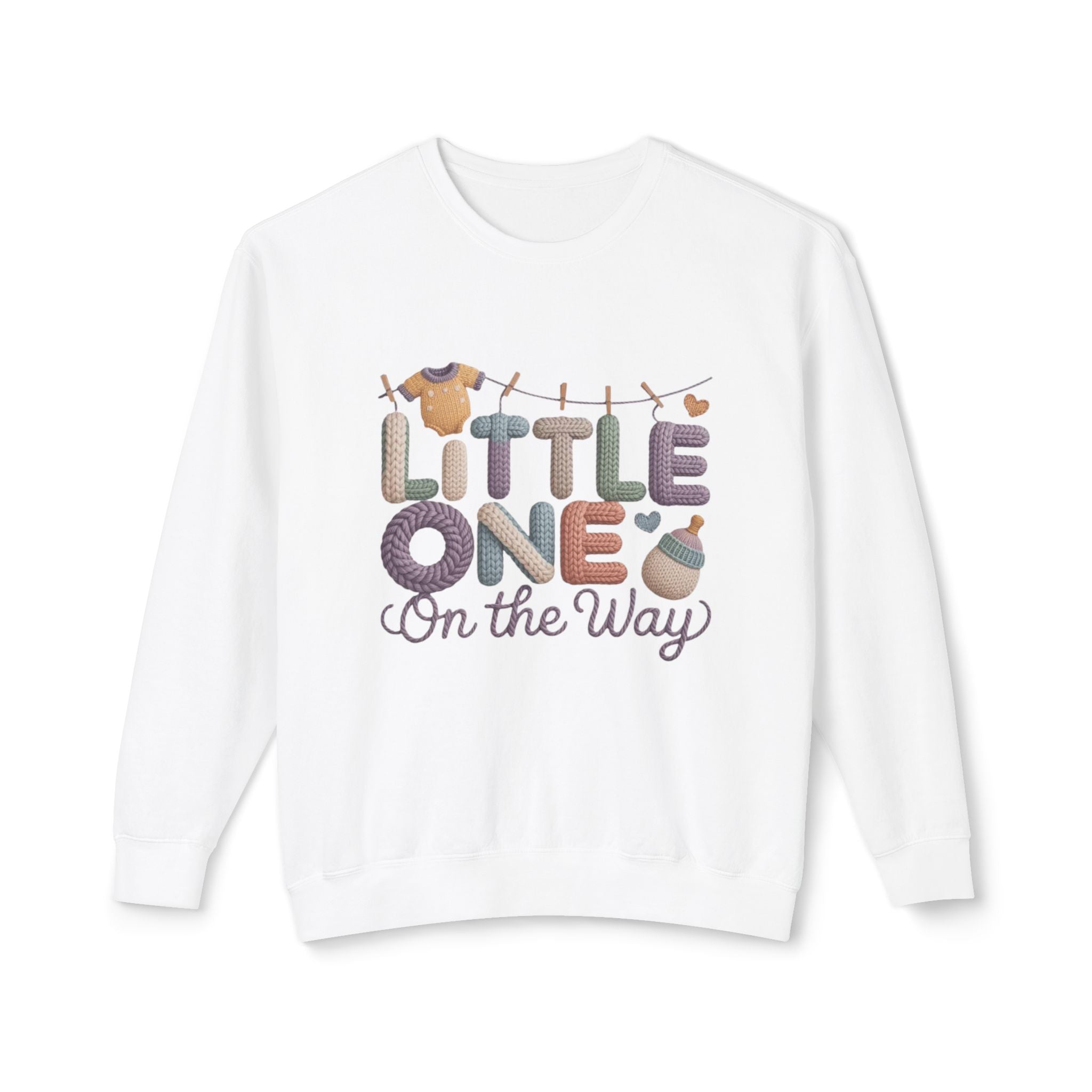 Little One On The Way Sweatshirt  Cute Baby Shower Announcement Crewneck
