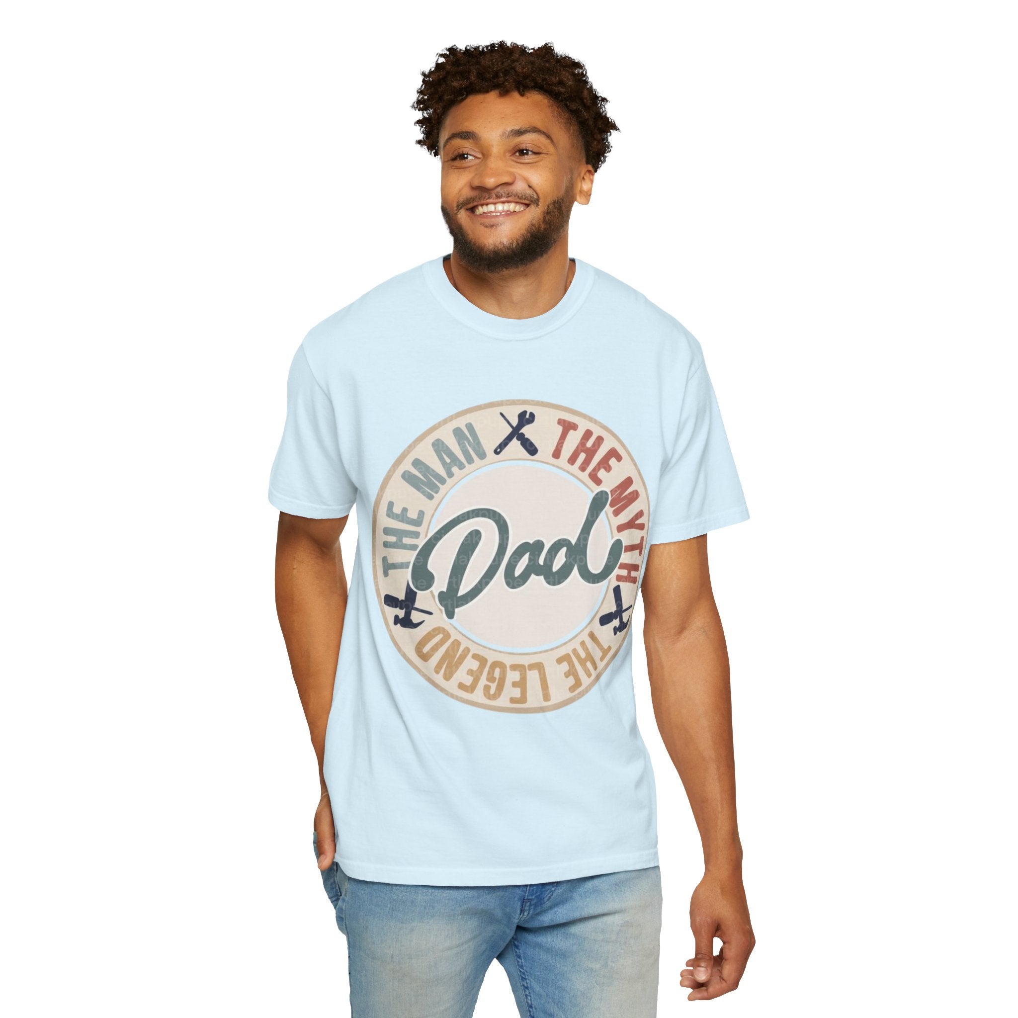 Dad Retro Badge T-Shirt — “Dad: The Man, The Myth, The Legend” Father’s Day Tee