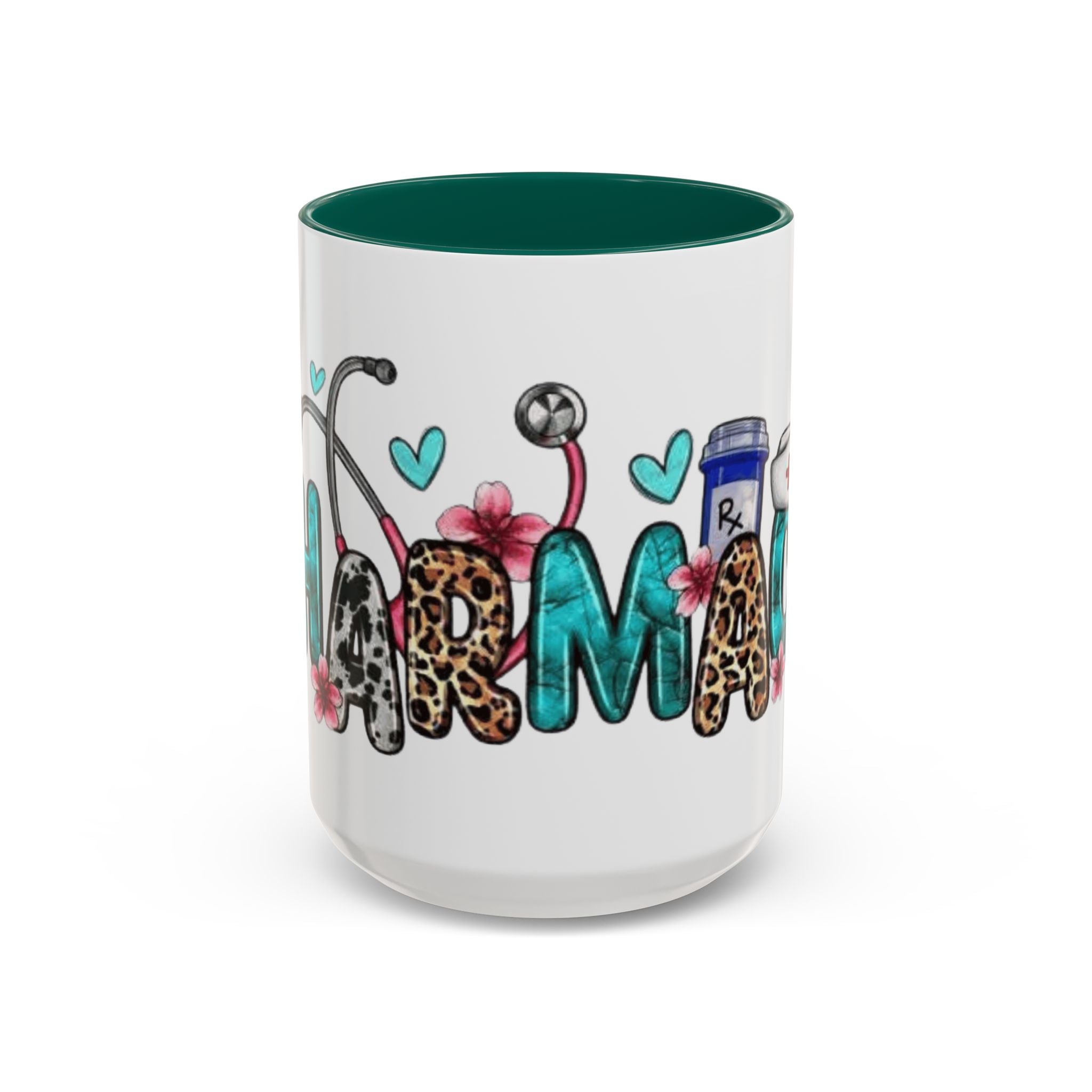 Pharmacy Nurse Coffee Mug — Cute Leopard & Teal Medical Design (11oz/15oz)Christmas mug for all healthcare heroes