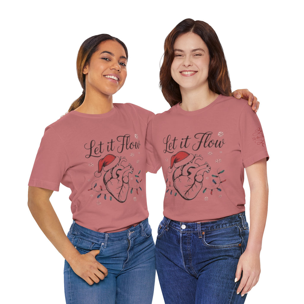 Let It Flow Heart Tee  Christmas Anatomical Heart Shirt