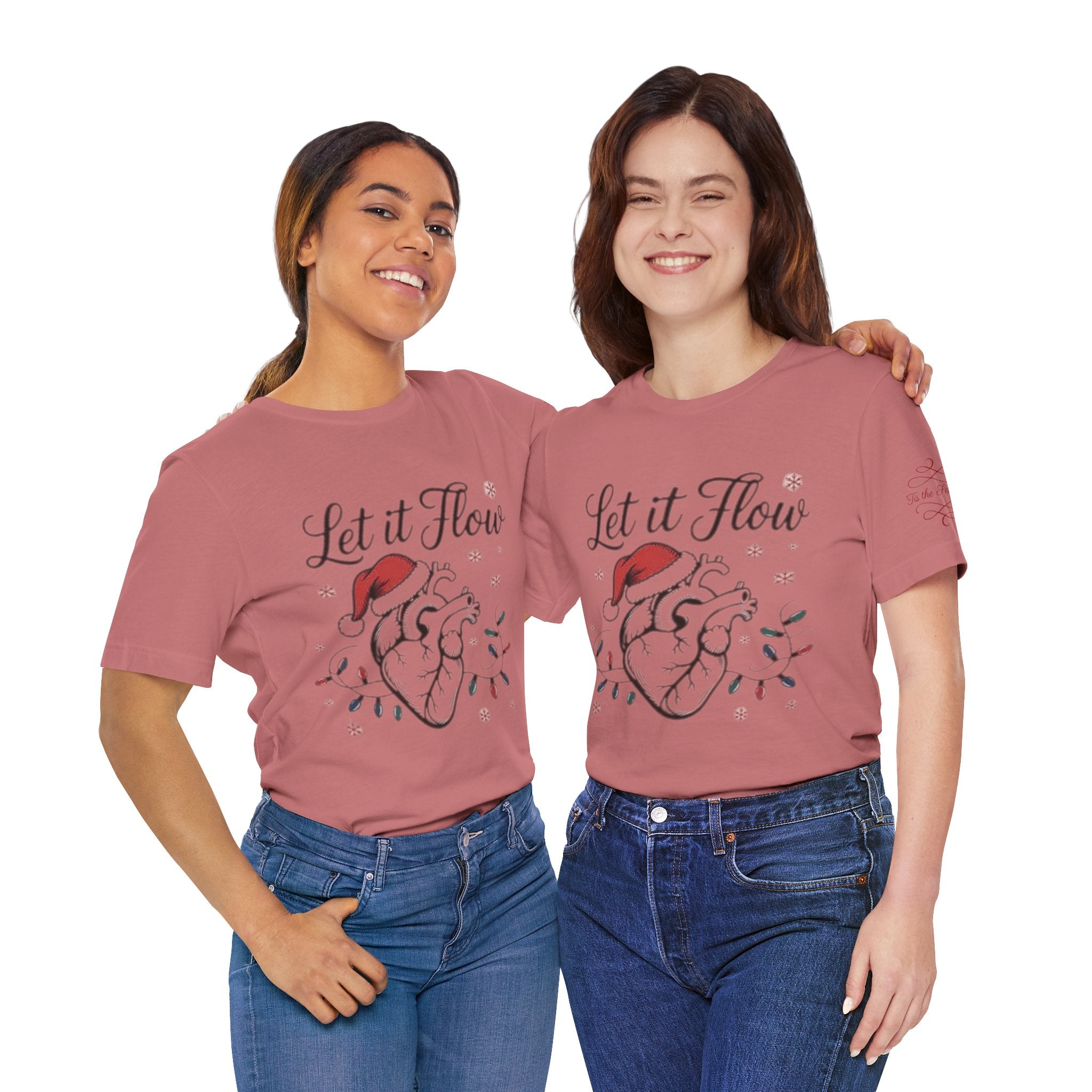 Let It Flow Heart Tee  Christmas Anatomical Heart Shirt