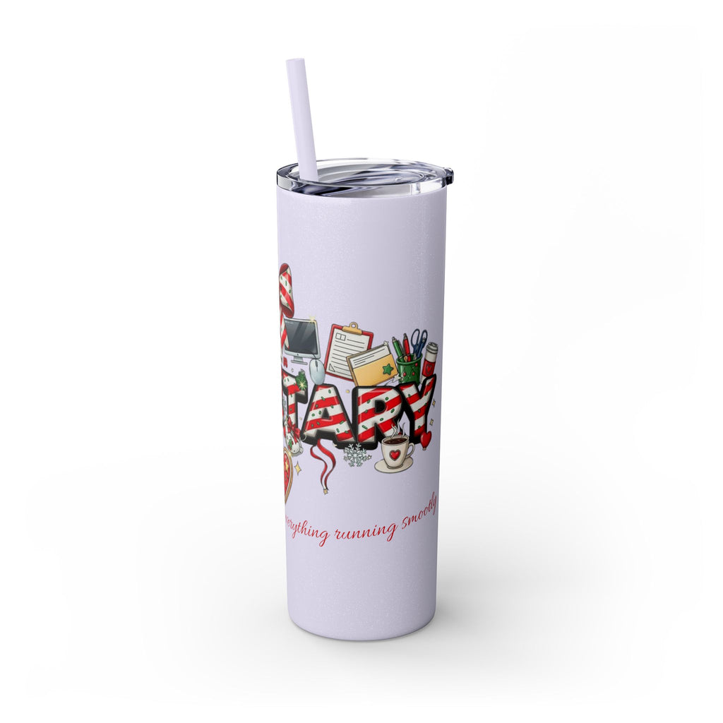 Christmas mug for the office team who keeps everything running smoothly. Candy Cane Christmas Office Secret Santa Design, 20oz with Straw