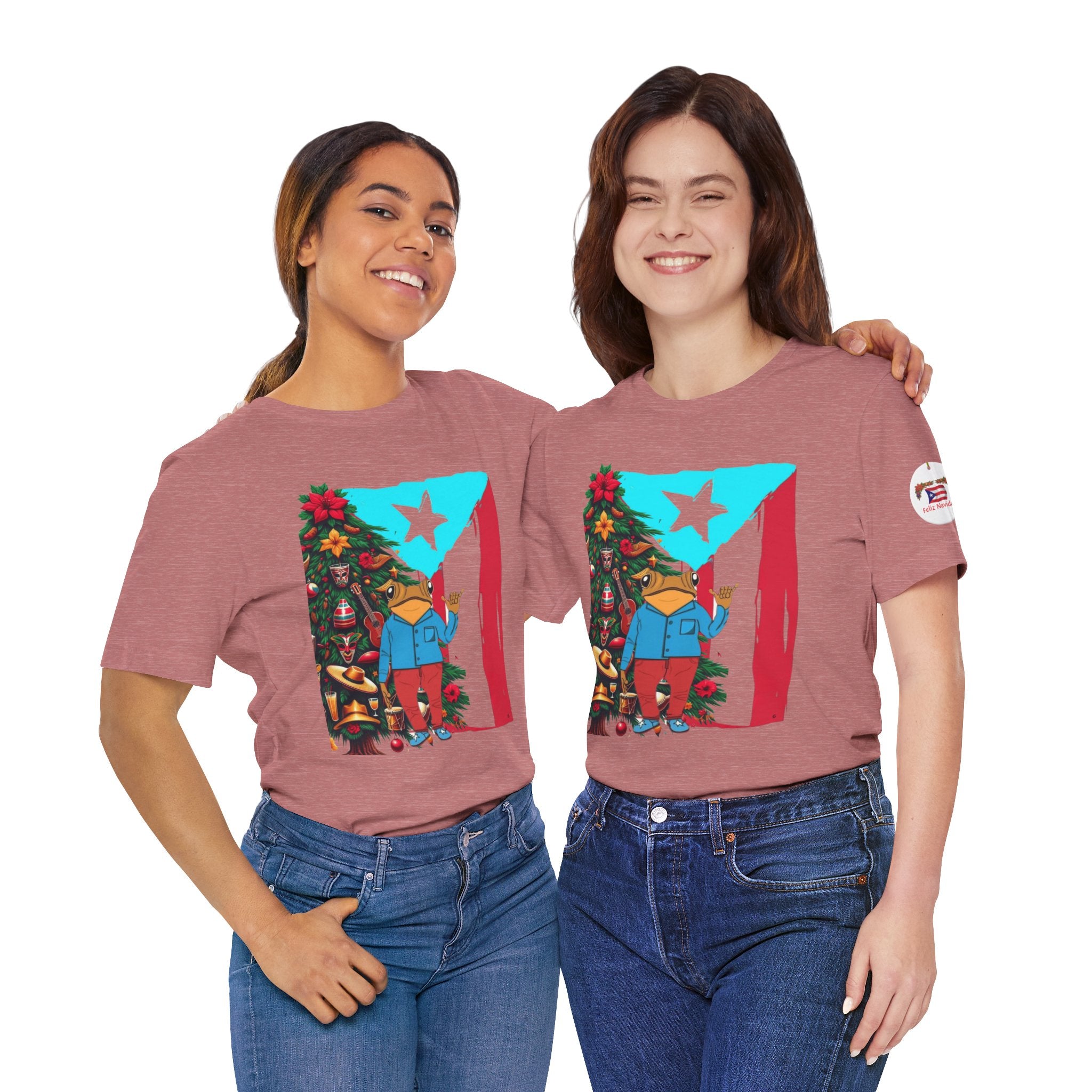 Puerto Rico Holiday T-Shirt  Coquí by Christmas Tree Graphic Puerto Rico’s Navidades