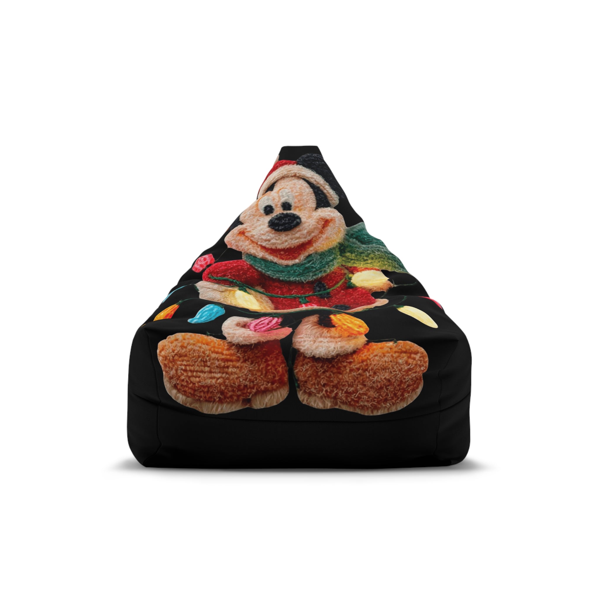 Mickey Mouse Holiday Bean Bag Cover — Festive Christmas Plush Print