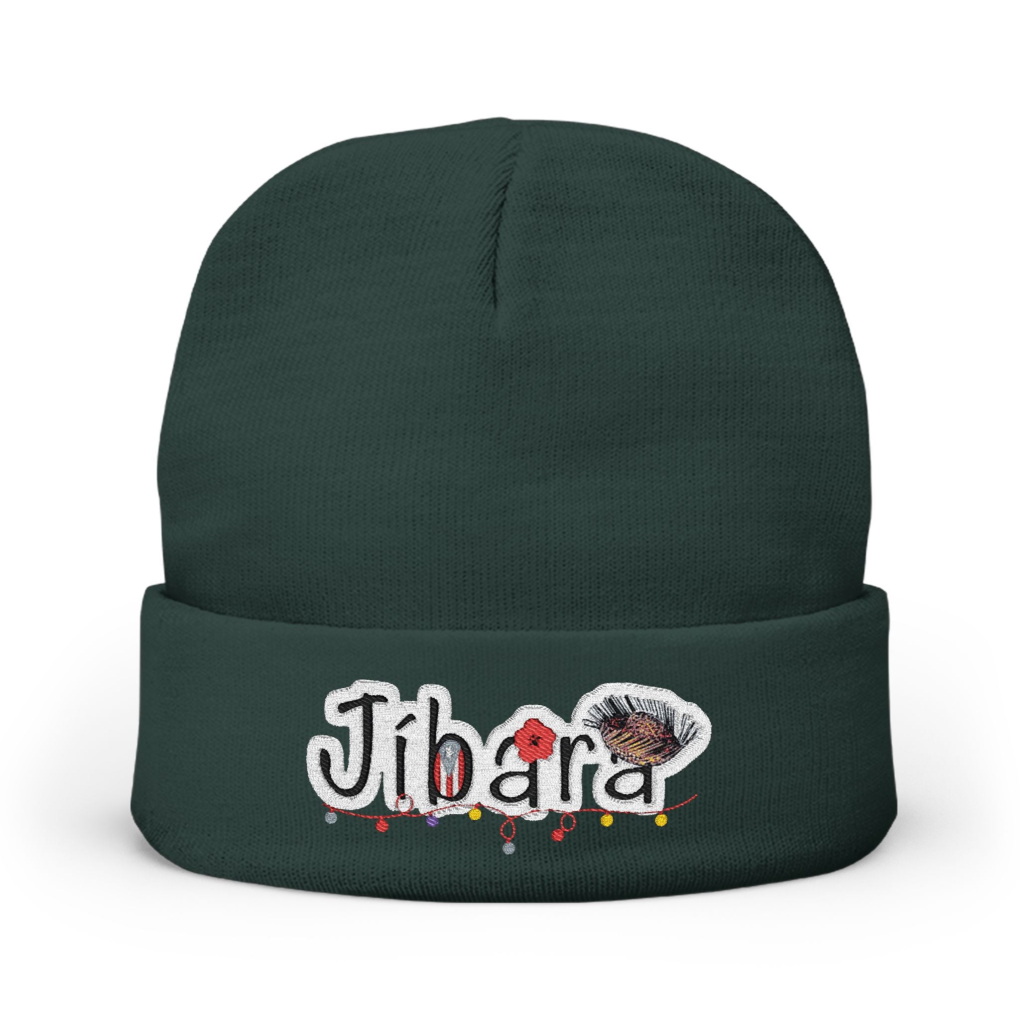 Embroidered 'Jibara' Knit Beanie Cozy Puerto Rican Pride Hat Boricua Winter Beanie – Puerto Rico Pride Knit Hat
