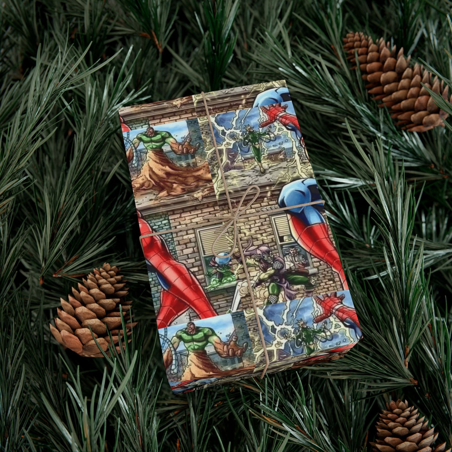 Superhero Pattern Gift Wrap Paper Super Heroe Comic Panel Design