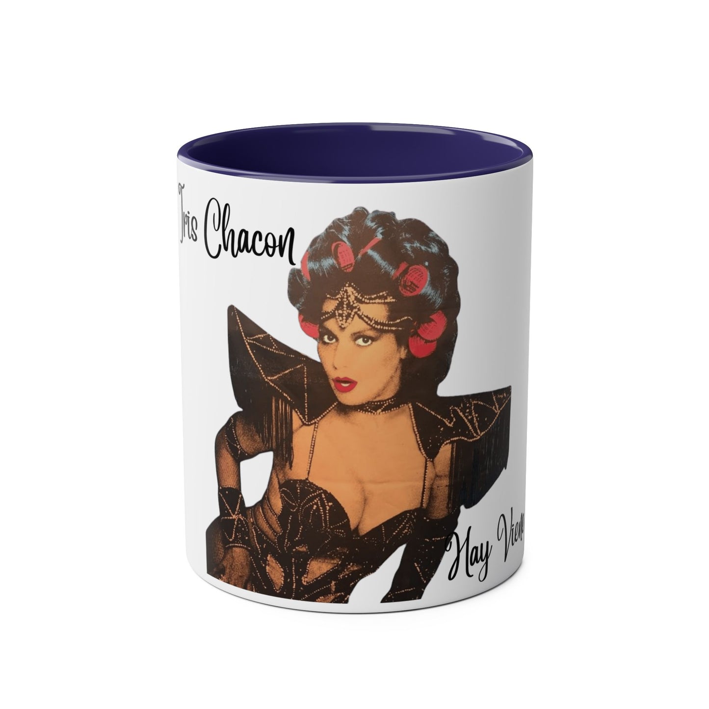 The onli one Iris Chacon Unique Two-Tone Coffee Mug - Iris Chacon Inspired Art, Trendy Mug for Coffee Lovers, Gift for Her, Retro Style,
