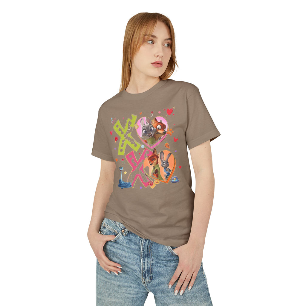 Valentine Cartoon Pets Tee  Cute Hearts & XOXO Graphic T-Shirt
