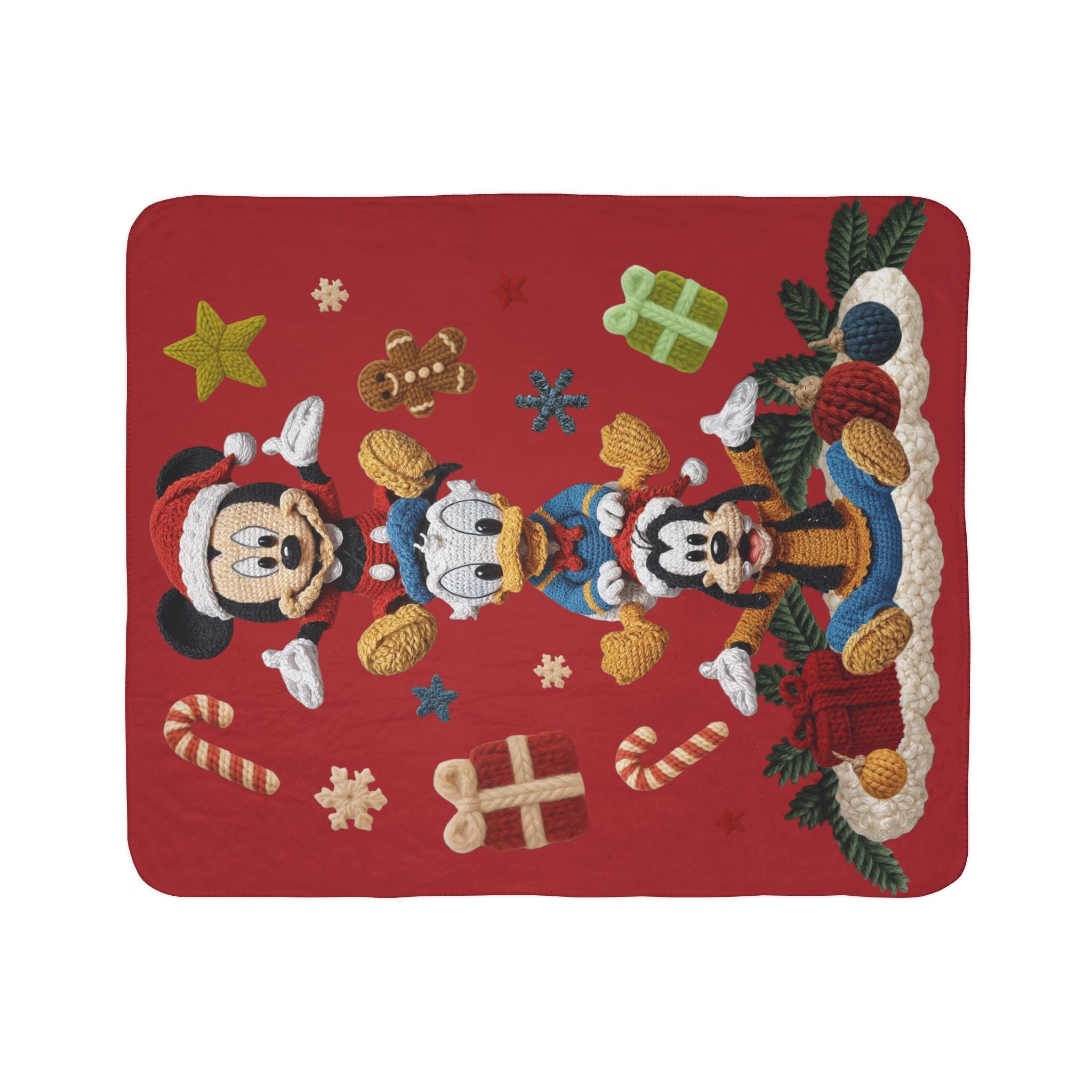 Winter Wonderland Cartoon Fleece Blanket Christmas Disney Fleece Sherpa Blanket  Mickey, Donald & Goofy Holiday Throw