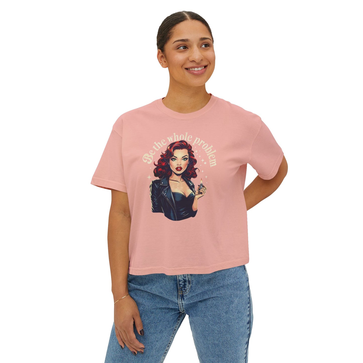 Edgy Vintage Women's Boxy Tee - Retro Graphic Tee, Casual Chic Top, Perfect Gift for Her, Streetwear Style, Iconic Vintage Fashion