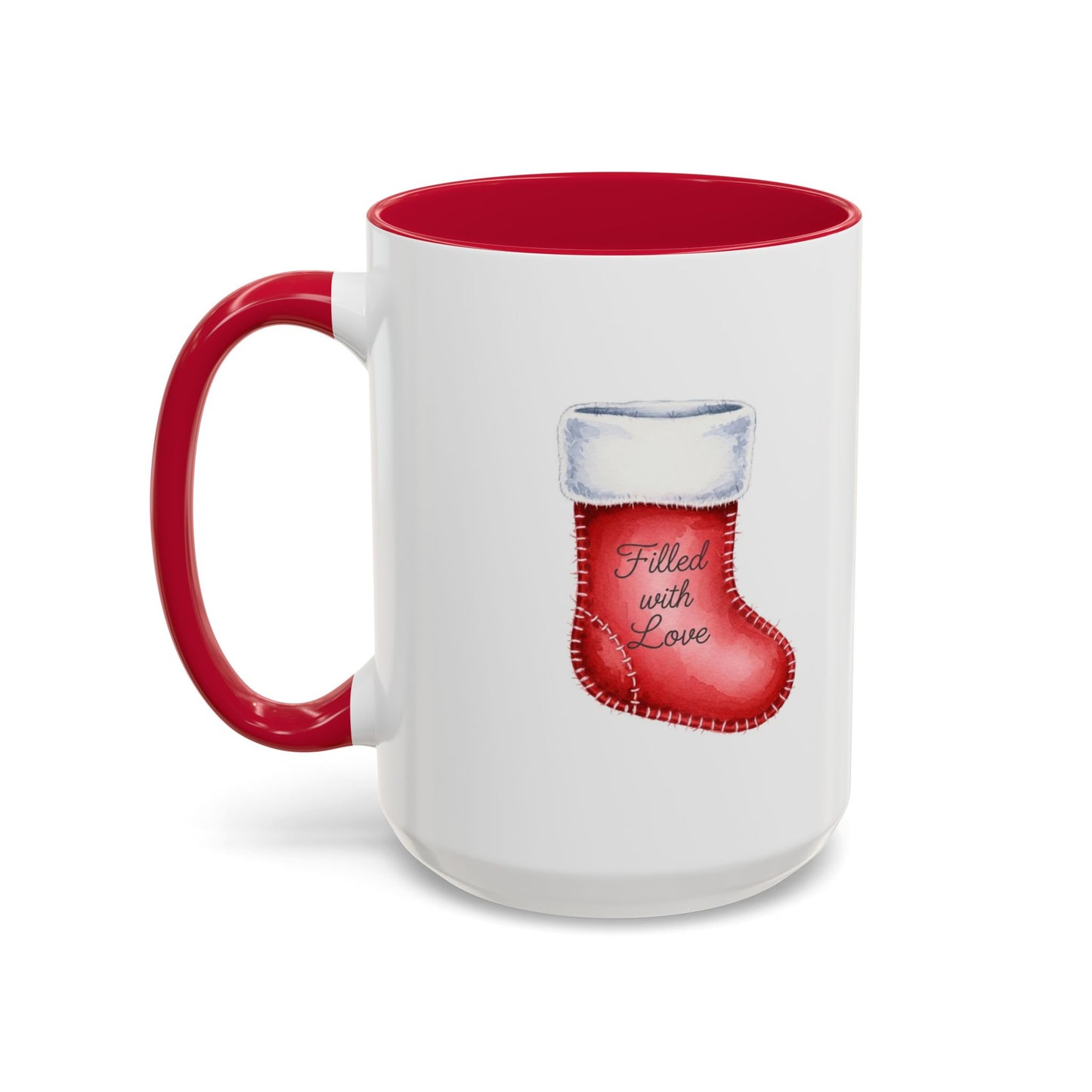 Holiday Mugs Christmas Gift Ideas Hot Cocoa & Coffee Cup Designs Filled with Love - Colorful 11oz & 15oz