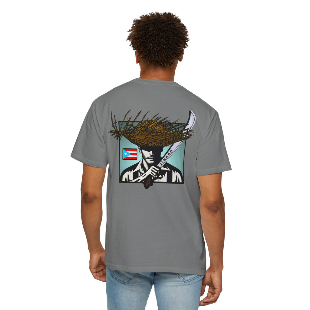 T-Shirt  "Jíbaro" Puerto Rican Heritage Tee (Back Machete  Sombrero de Paja Design) Puerto Rico’s Navidades