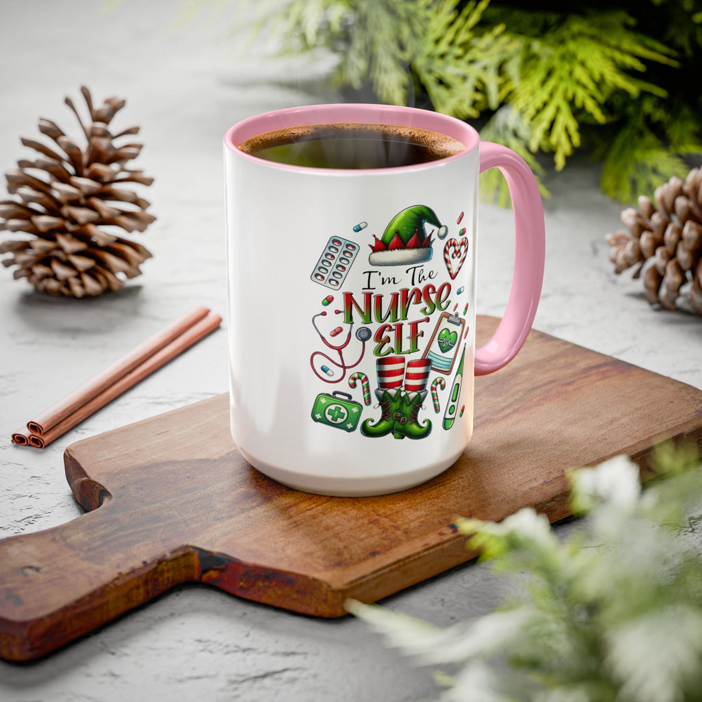 Nurse Elf Coffee Mug — Christmas Medical Holiday Gift (11oz & 15oz) Medical Christmas Mug