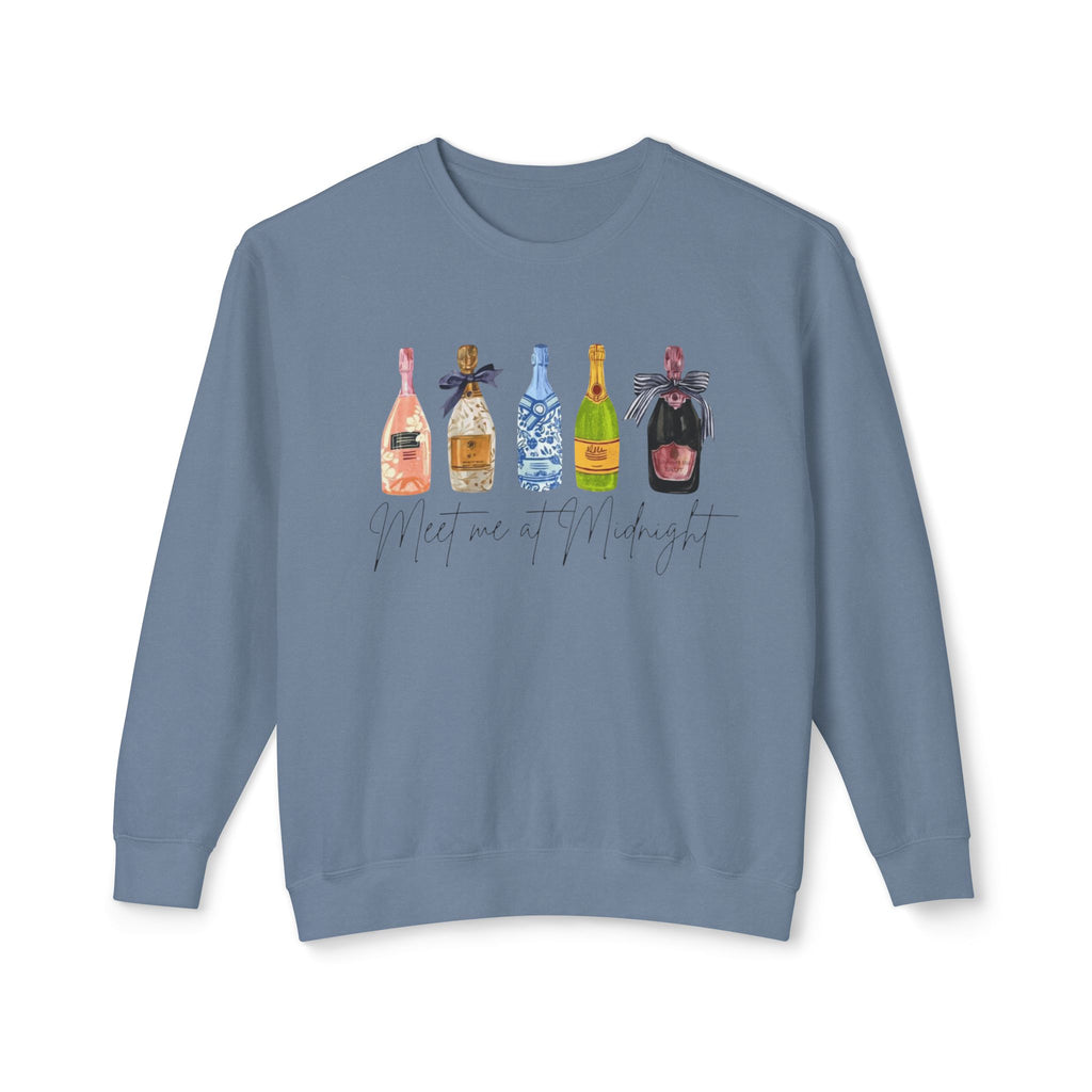 Champagne Bottles Crewneck Sweatshirt  Celebratory Bubbly Graphic