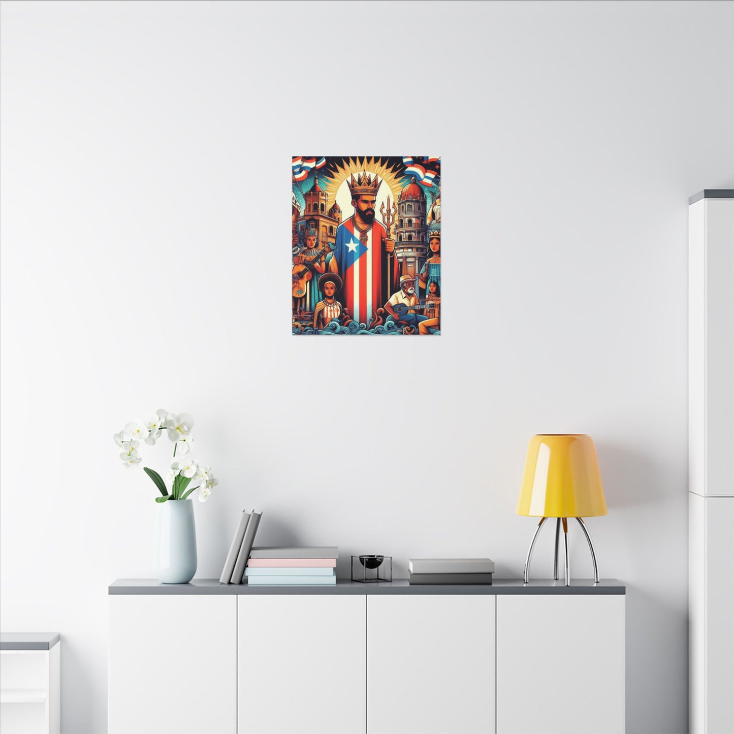 Vibrant Puerto Rican Art Canvas, Cultural Wall Decor, Celebration Decor, Unique Gift, Home Accent, Multi-Size