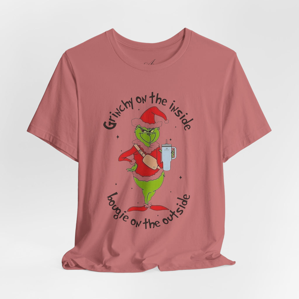 Grinch-Inspired Holiday Tee: 'Grinchy on the Inside, Boogie on the Outside'