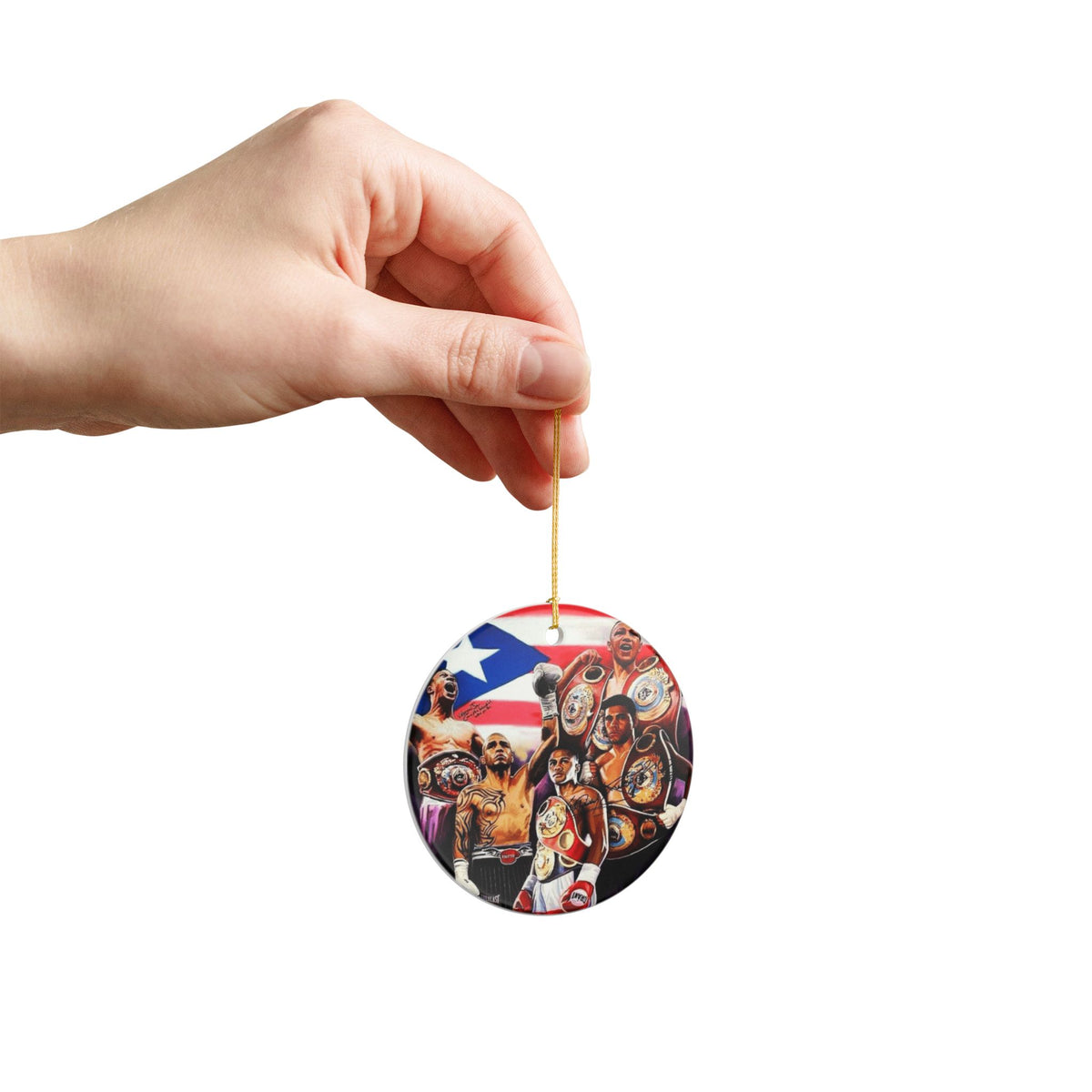 Copy of Boxing Champions Ceramic Ornament  Puerto Rican Pride Boxing Belt Artwork