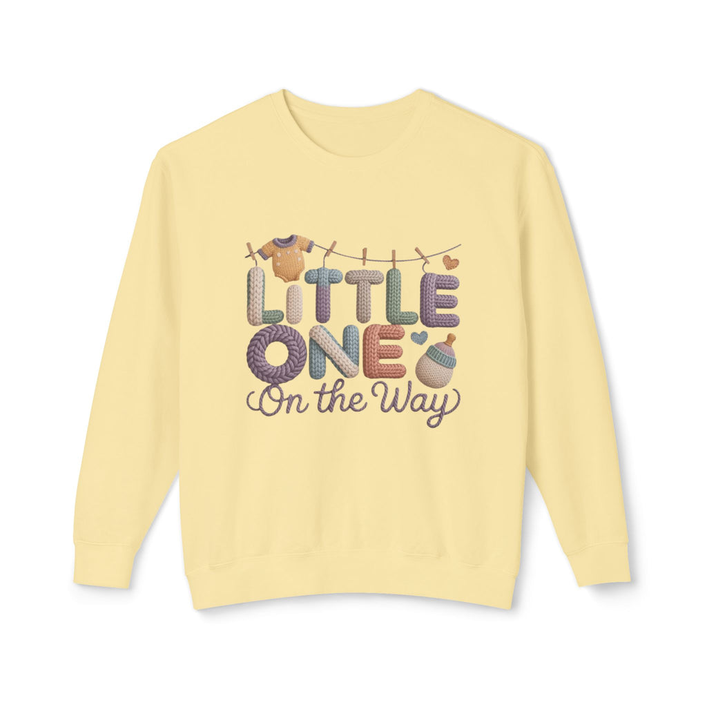 Little One On The Way Sweatshirt  Cute Baby Shower Announcement Crewneck