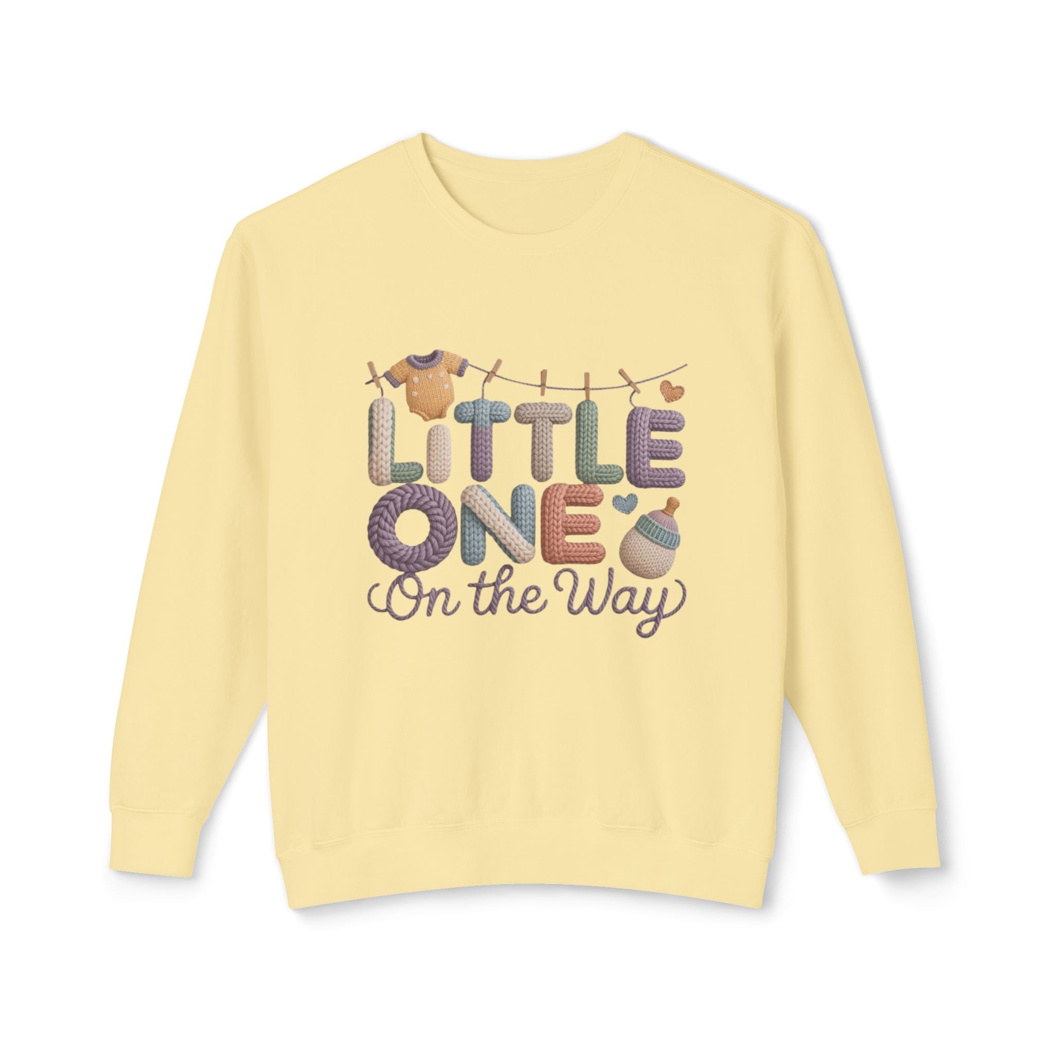 Little One On The Way Sweatshirt  Cute Baby Shower Announcement Crewneck
