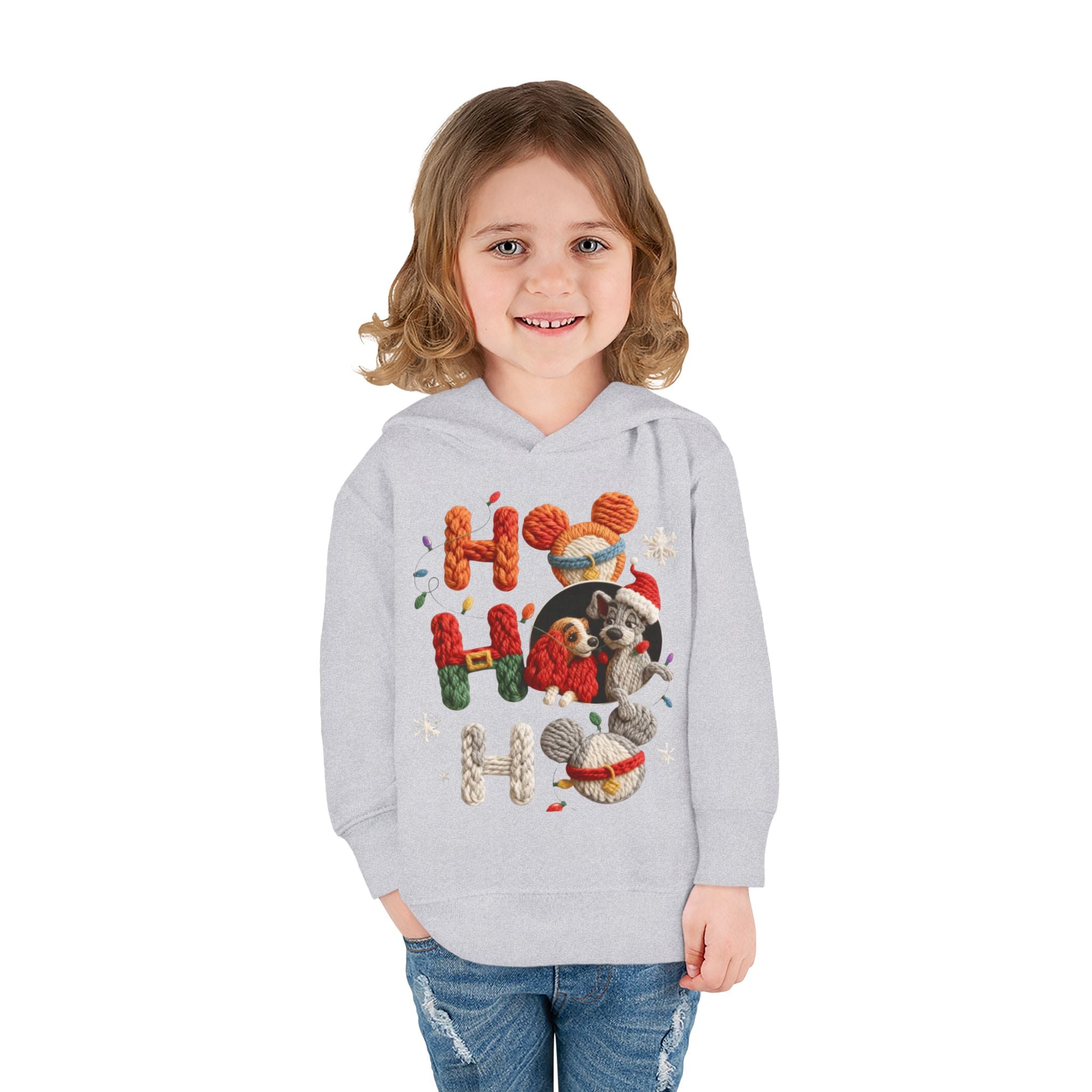 Toddler Hoodie "Ho Ho Ho" Festive Raccoon Christmas Pullover