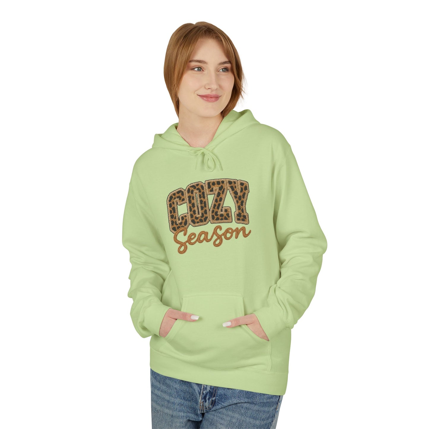 Cozy Season Leopard Hoodie — Fall Winter Graphic Pullover