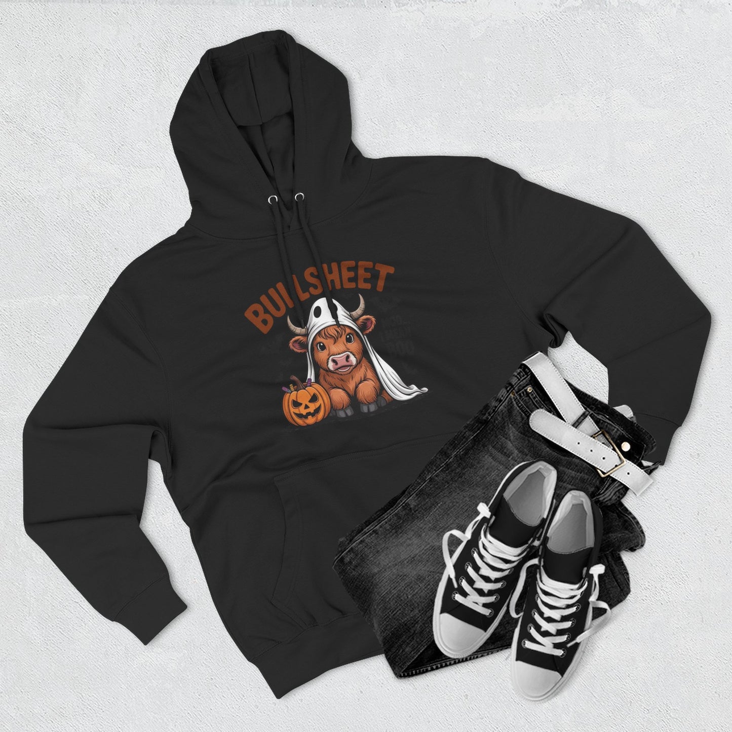 Spooky Vibes Only" Halloween Sweater Cozy Ghostly Fleece Hoodie