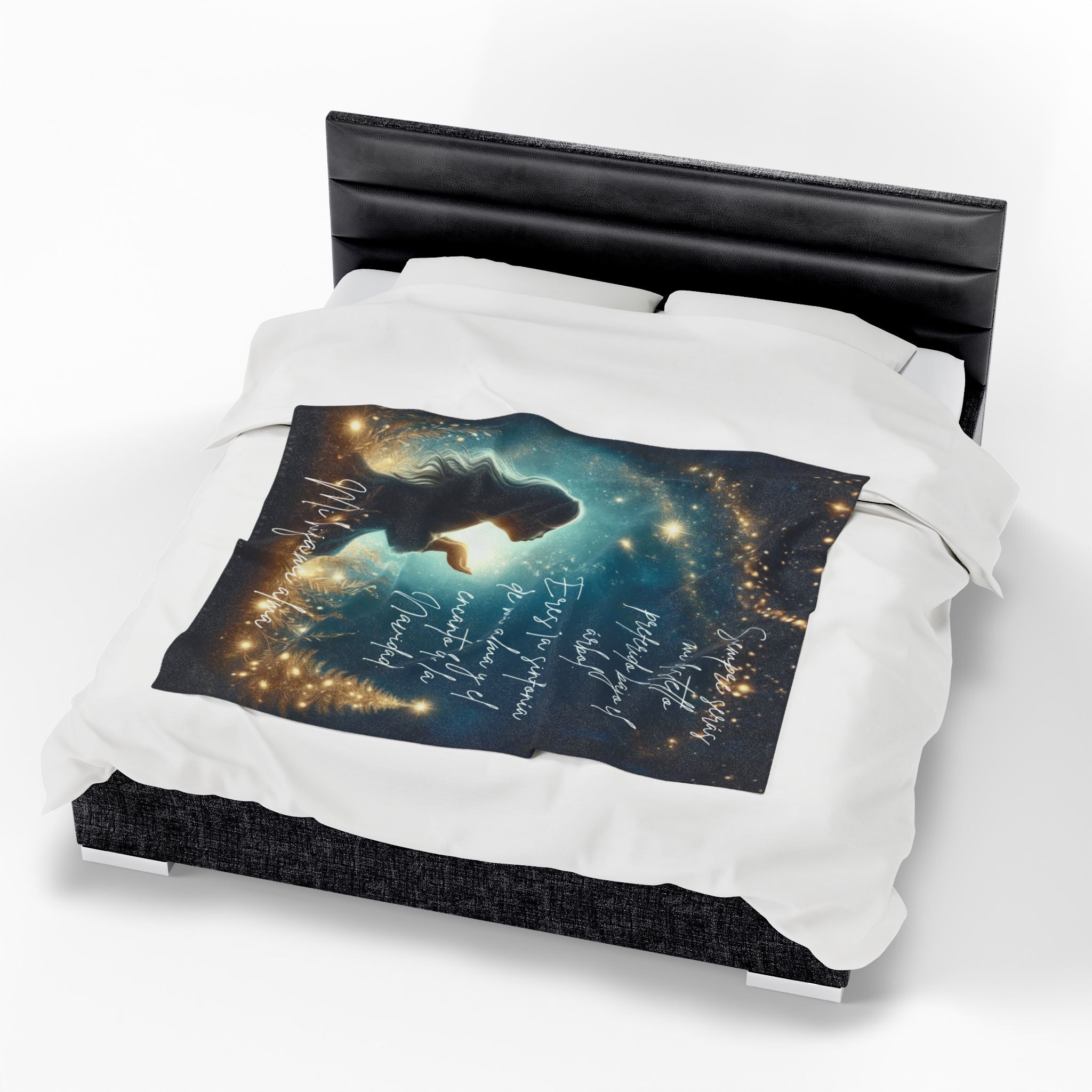 Christmas Velveteen Plush Blanket "Eres la sinfonía de mi alma" Holiday Throw