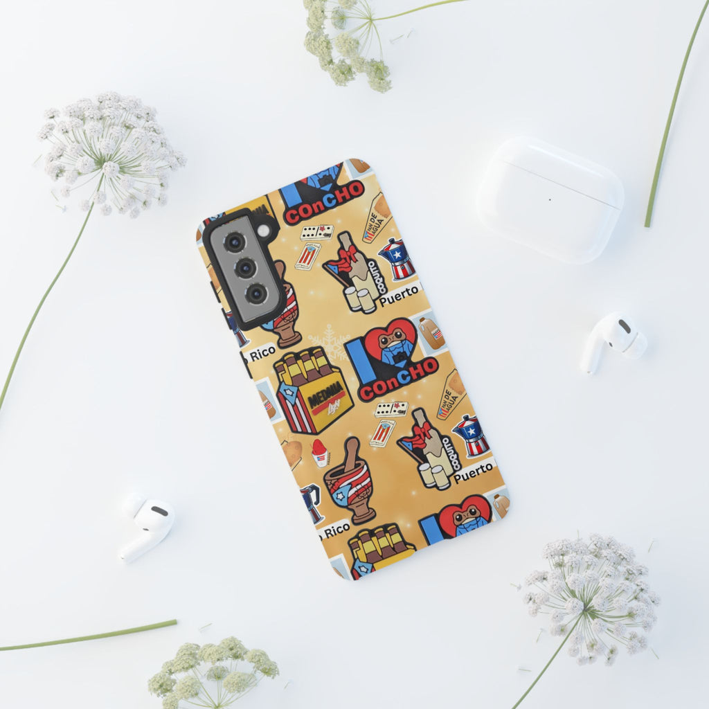 Puerto Rico Sticker Collage Tough Case  ‘I  Concho’ Pattern Phone Case
