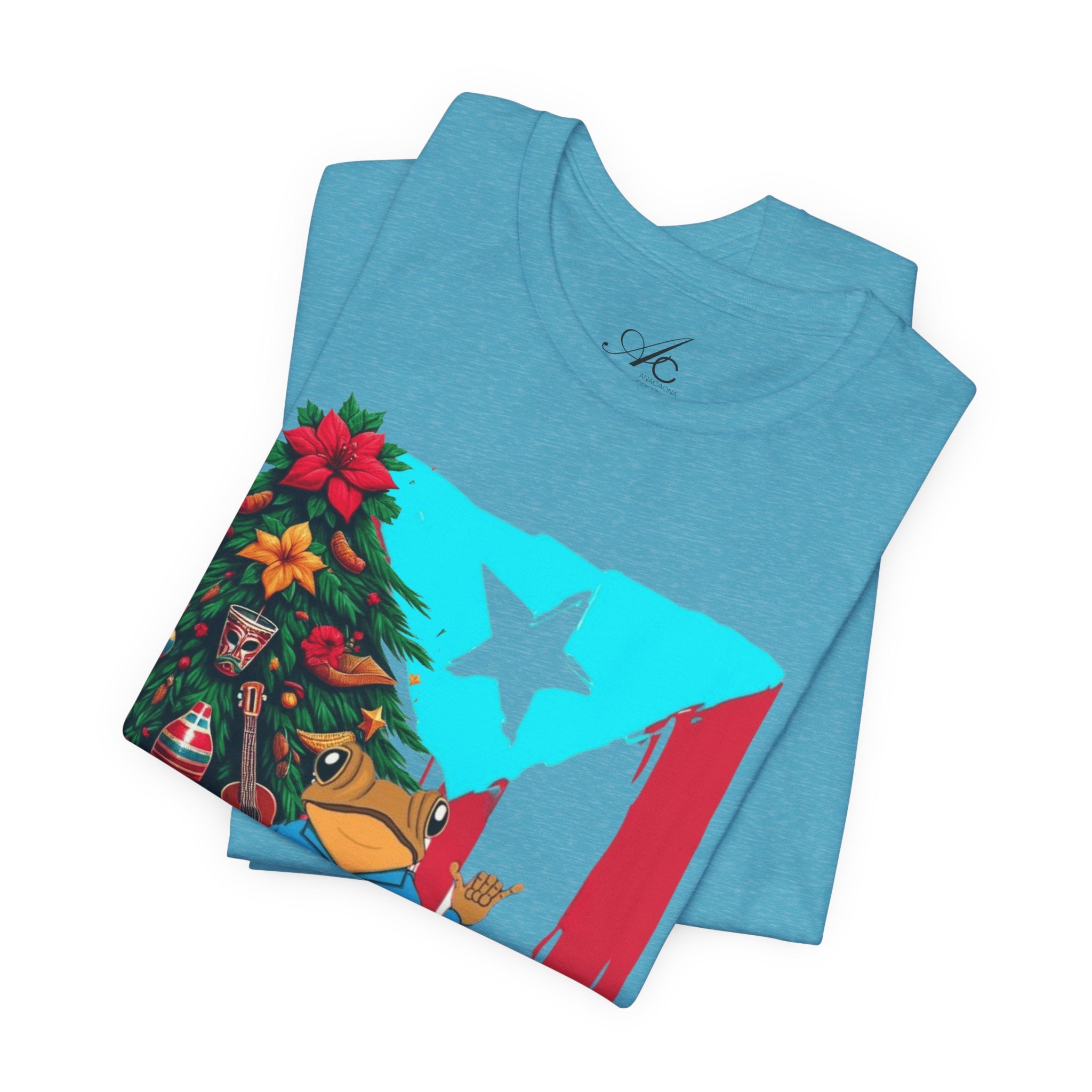 Puerto Rico Holiday T-Shirt  Coquí by Christmas Tree Graphic Puerto Rico’s Navidades