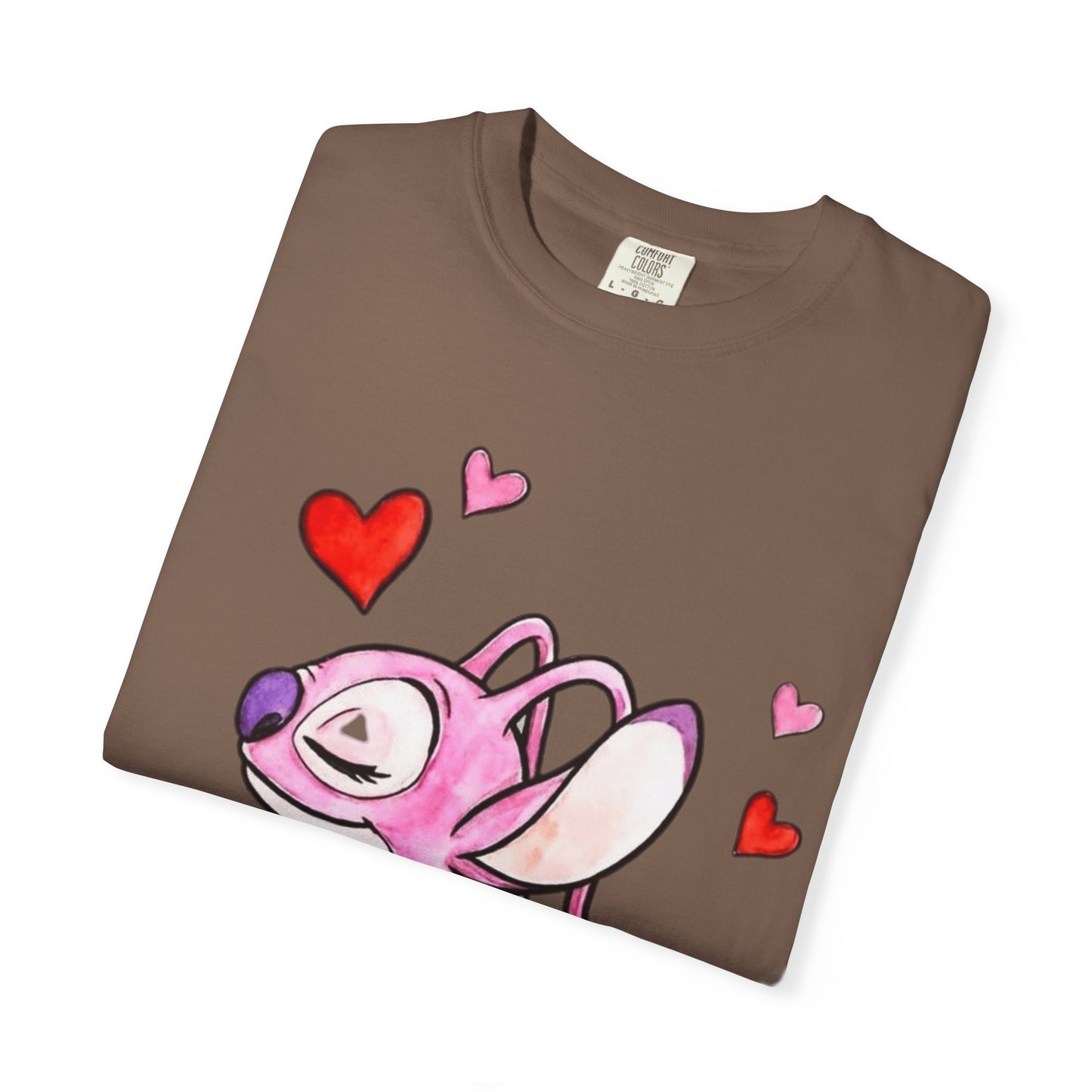 T-Shirt — Cute Pink Cartoon Creature with Hearts | Valentine’s Gift Tee