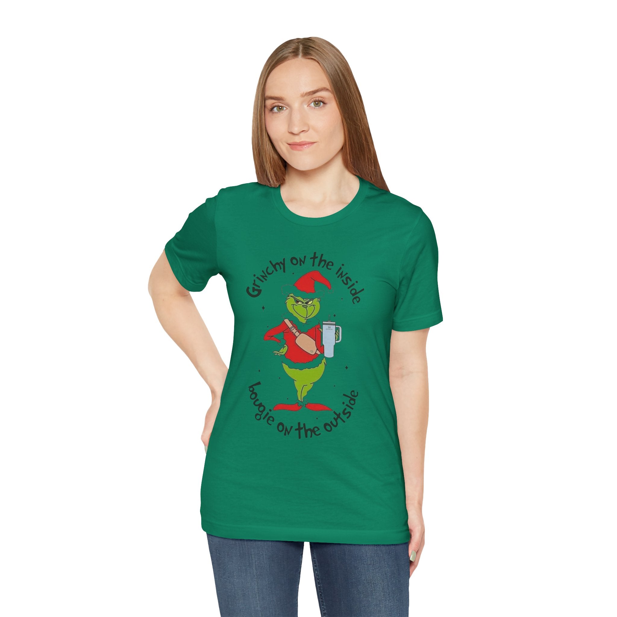 Grinch-Inspired Holiday Tee: 'Grinchy on the Inside, Boogie on the Outside'