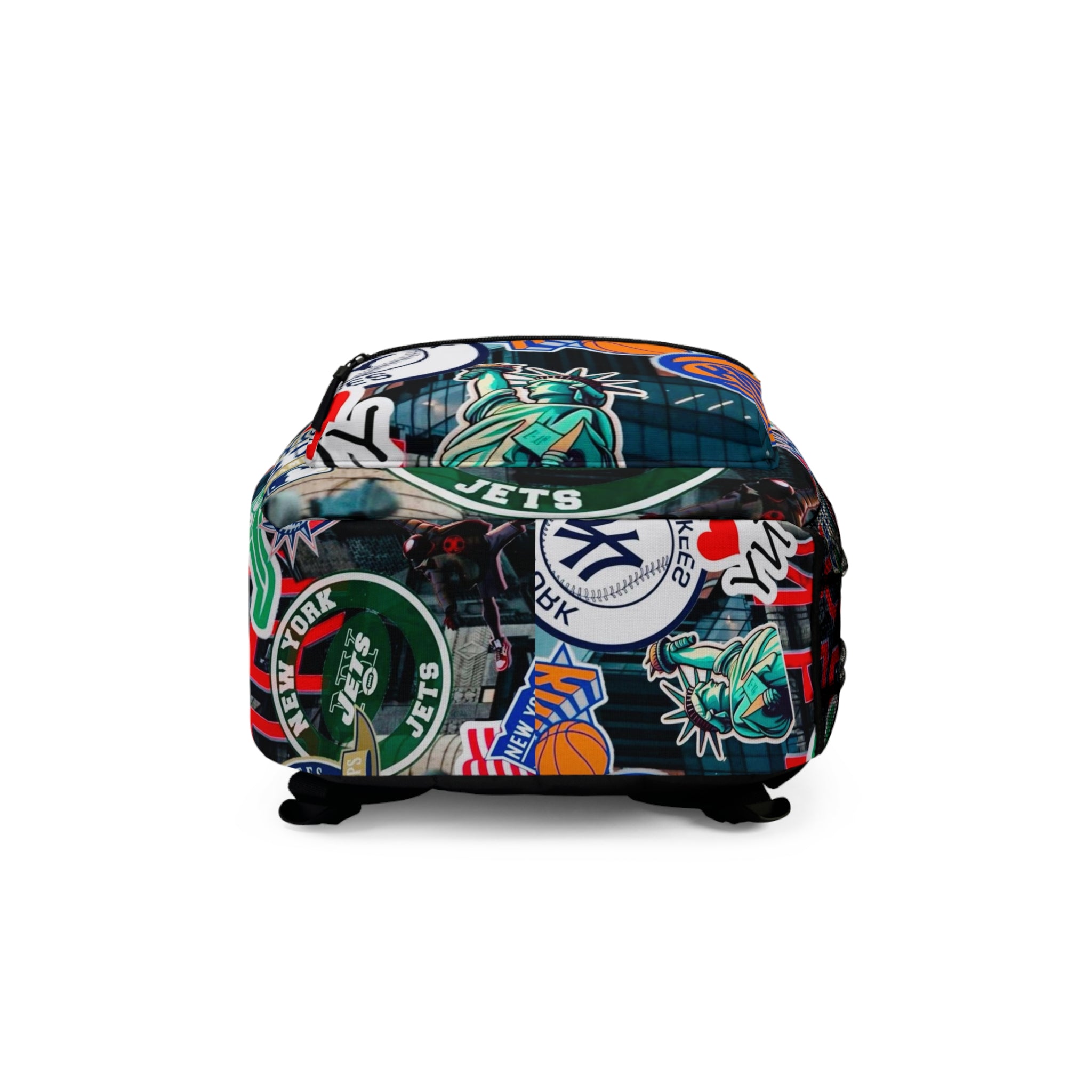 Stickers of NYC Backpack — Urban Collage Cityscape School Bag
