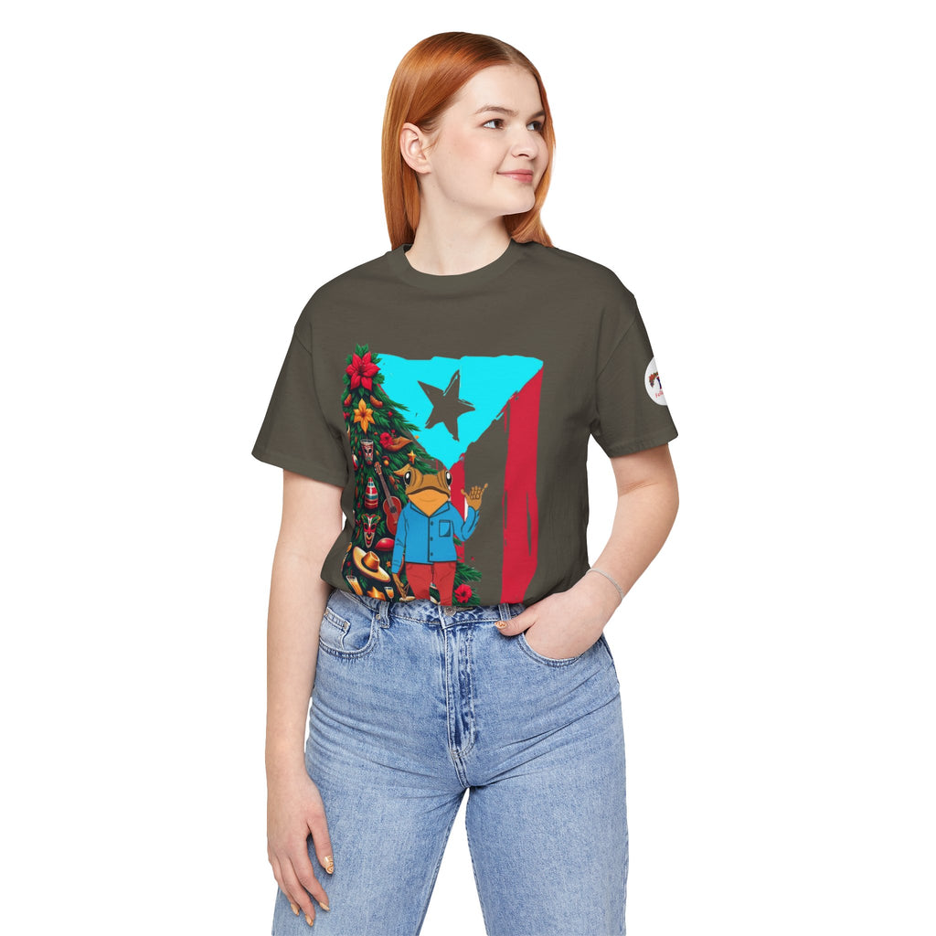 Puerto Rico Holiday T-Shirt  Coquí by Christmas Tree Graphic Puerto Rico’s Navidades