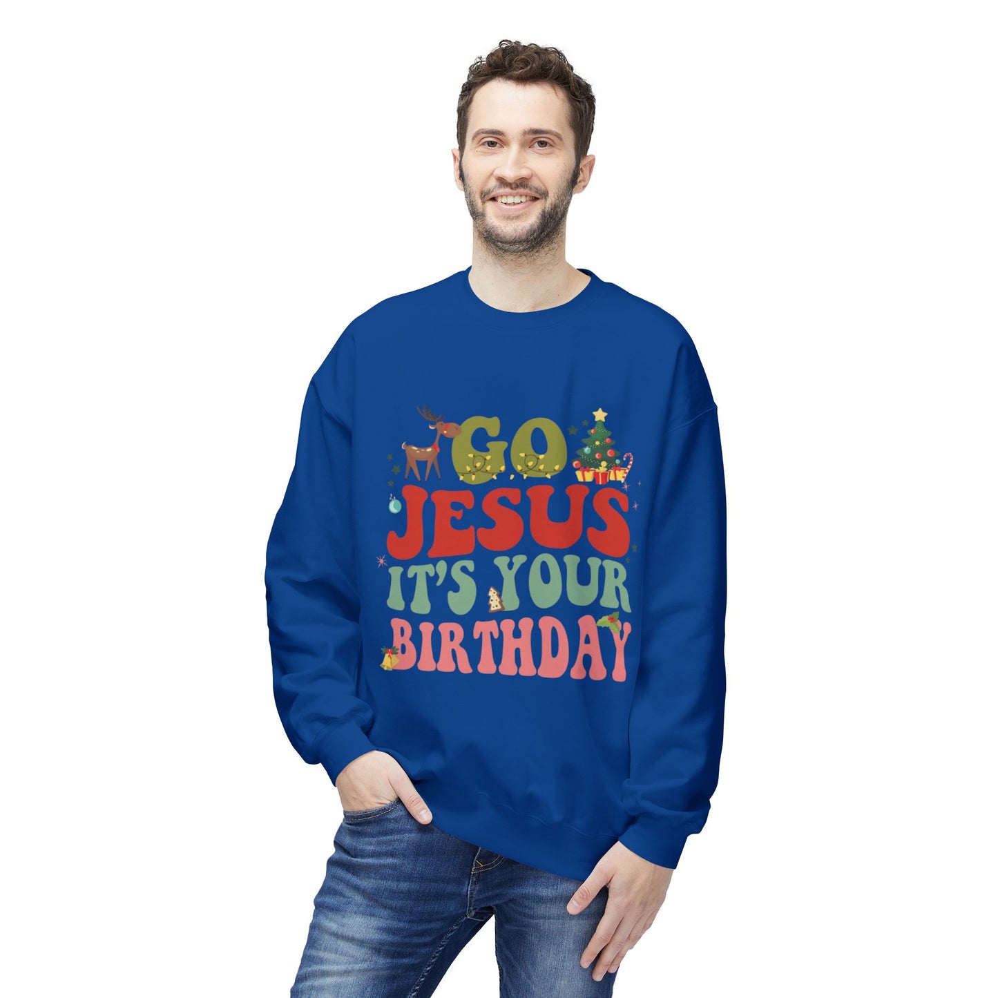 Festive Holiday Designs Go Jesus It’s Your Birthday Christmas Sweatshirt