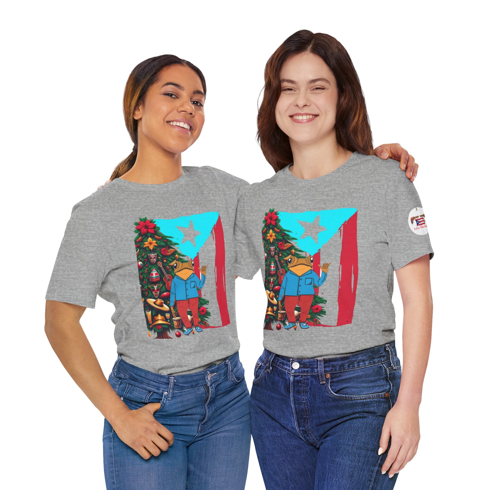 Puerto Rico Holiday T-Shirt  Coquí by Christmas Tree Graphic Puerto Rico’s Navidades