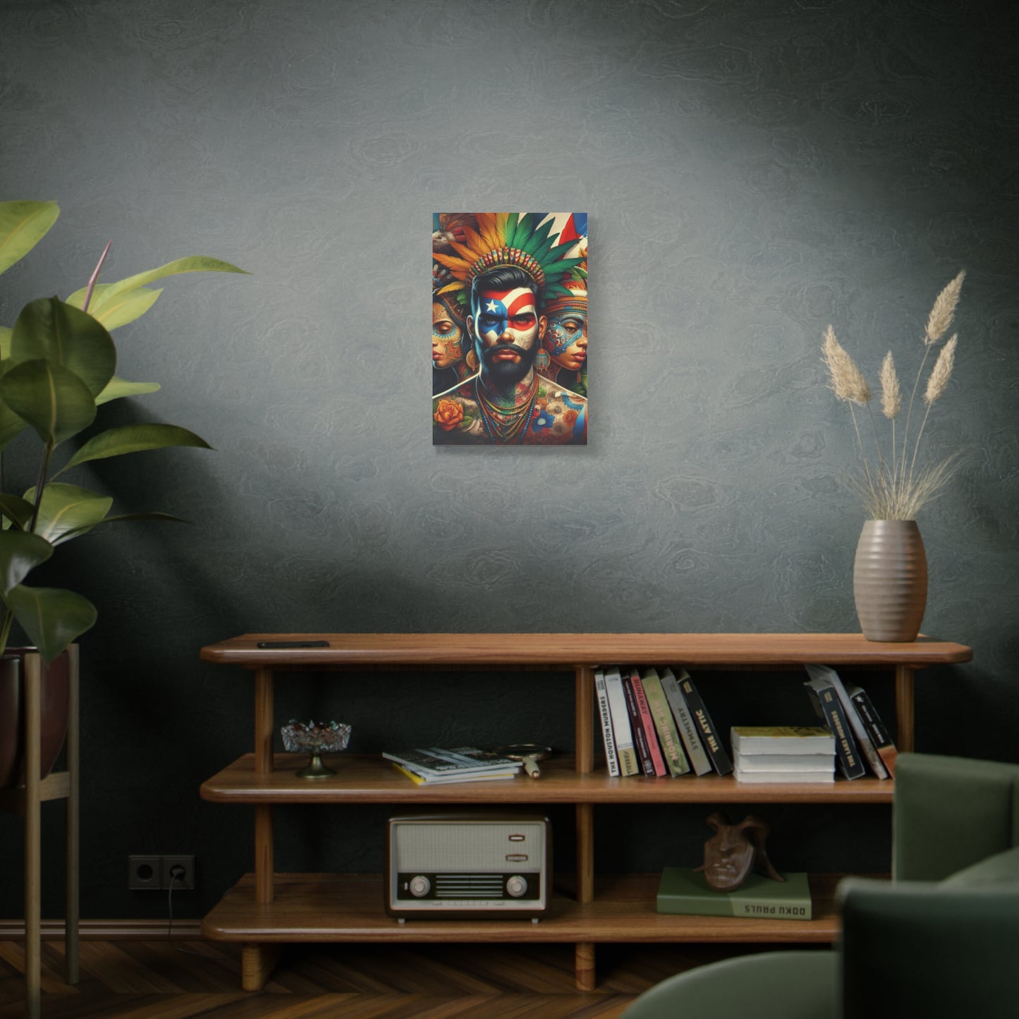 La Isla del Encanto Taíno Symbol Design Vibrant Cultural Art Canvas Print, Wall Decor, Home Decoration, Unique Artwork, Bohemian Style, Gift for Art Lovers