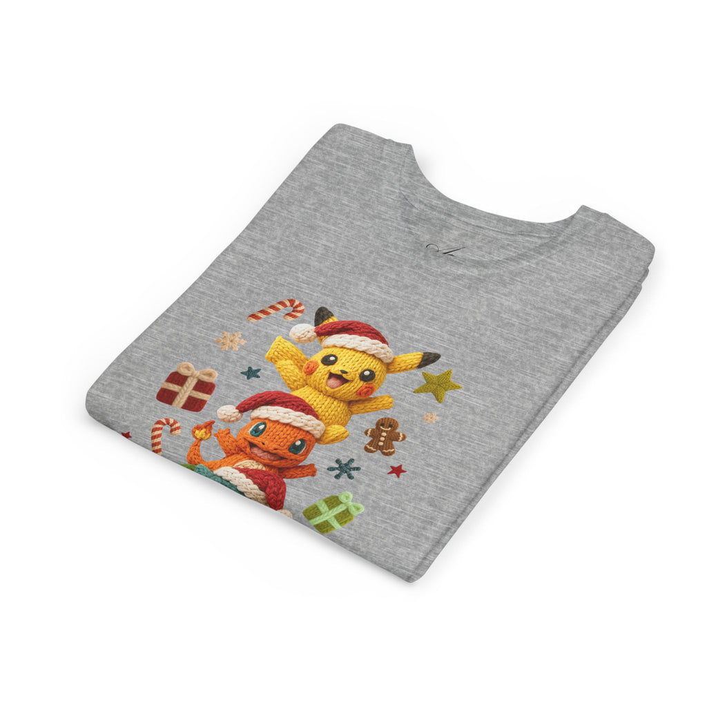 Kids Holiday Tee  Cute Stacked cartoon Characters Christmas Design