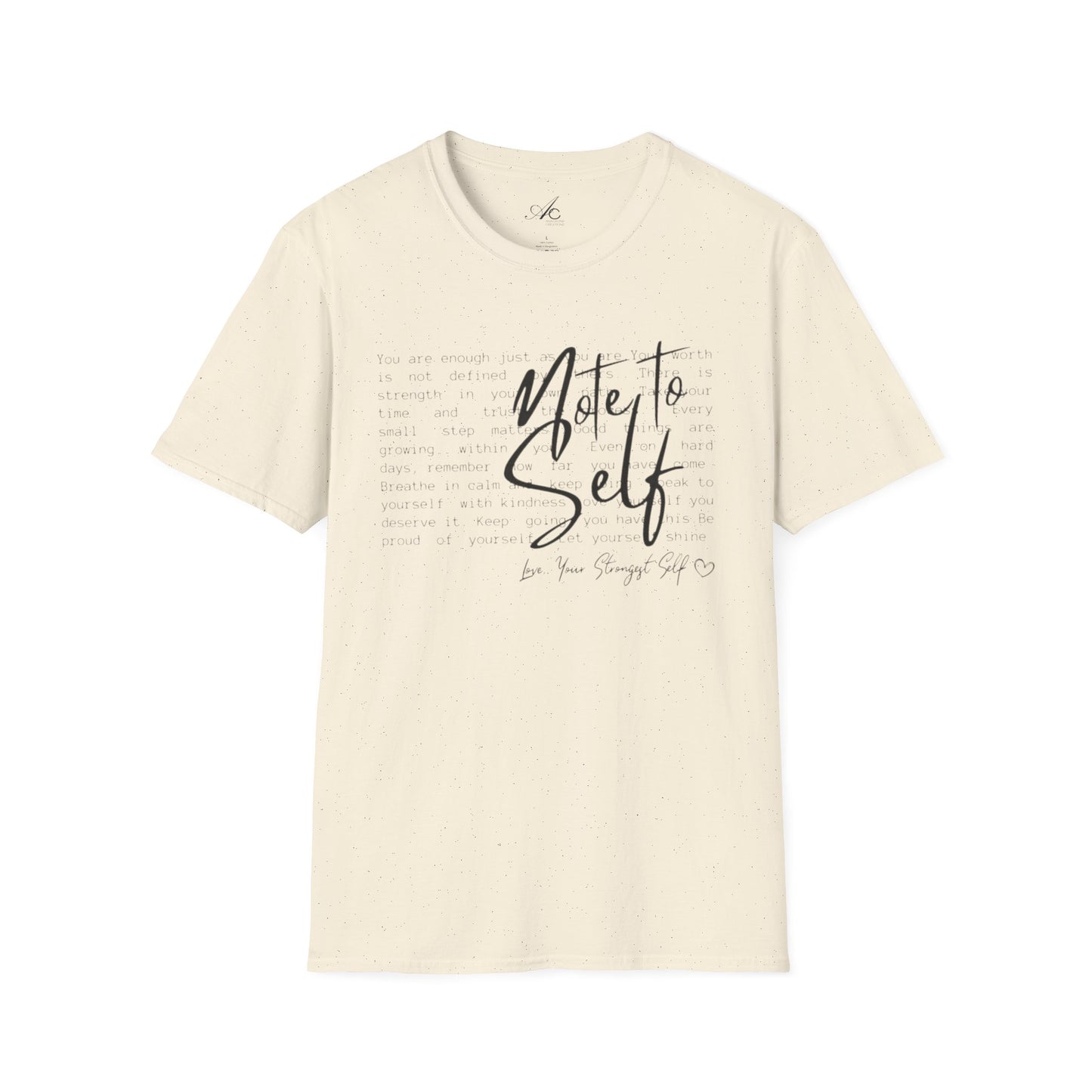 Note to Self T‑Shirt  Minimal Script Inspirational Tee