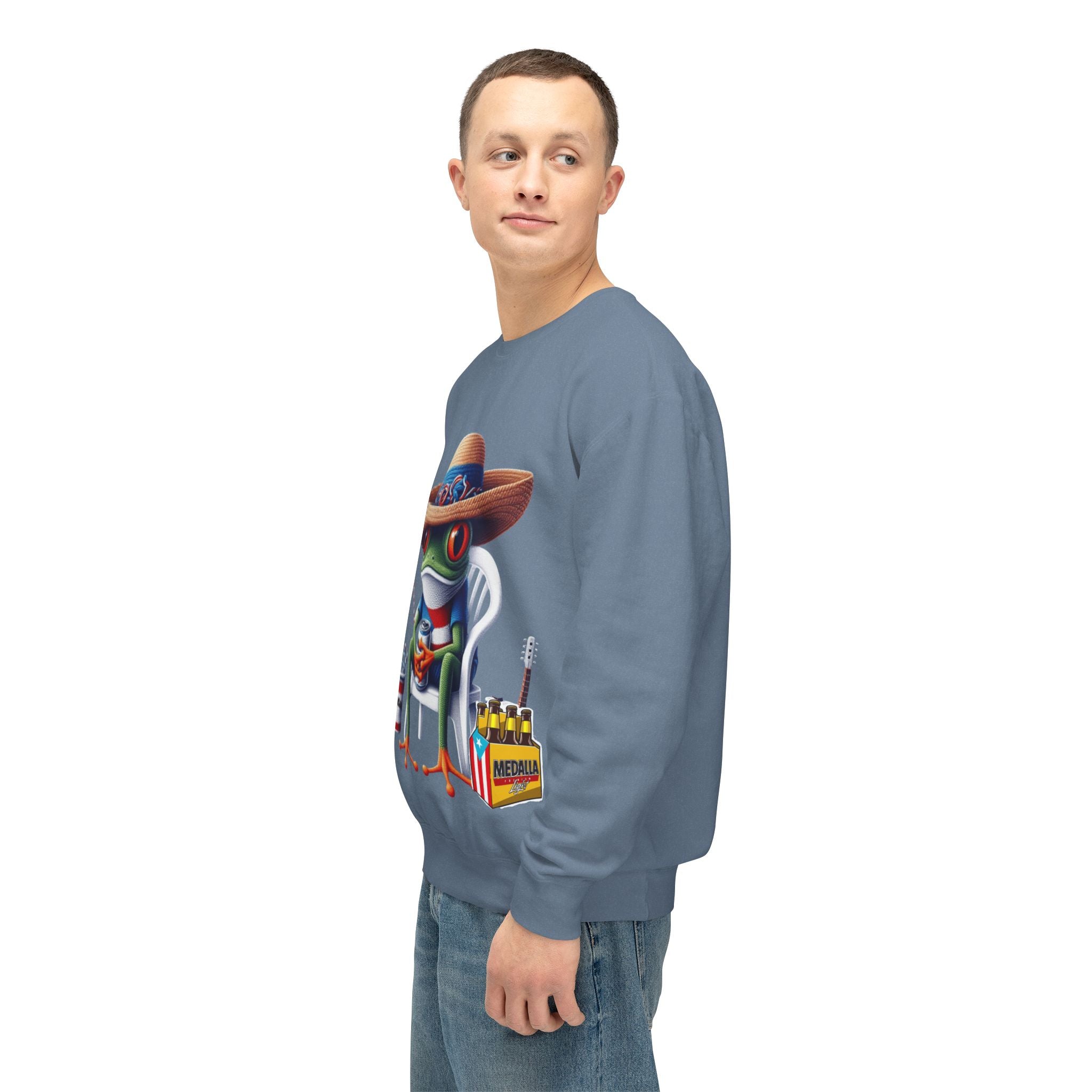 Coqui in Sombrero Crewneck Sweatshirt Puerto Rico’s Navidades