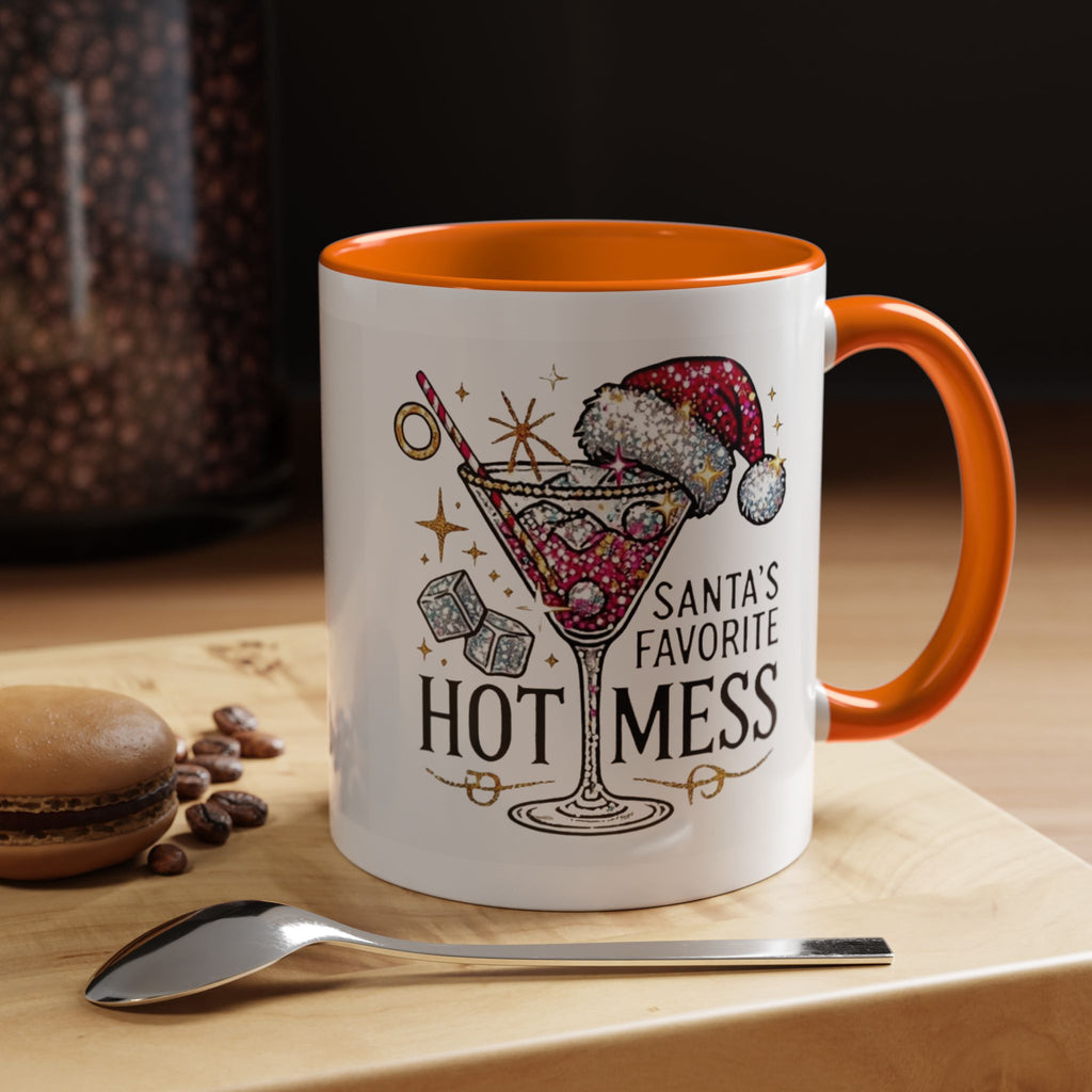 Accent Coffee Mug - "Santa's Favorite Hot Mess" Holiday Cocktail Mug (11/15 oz)