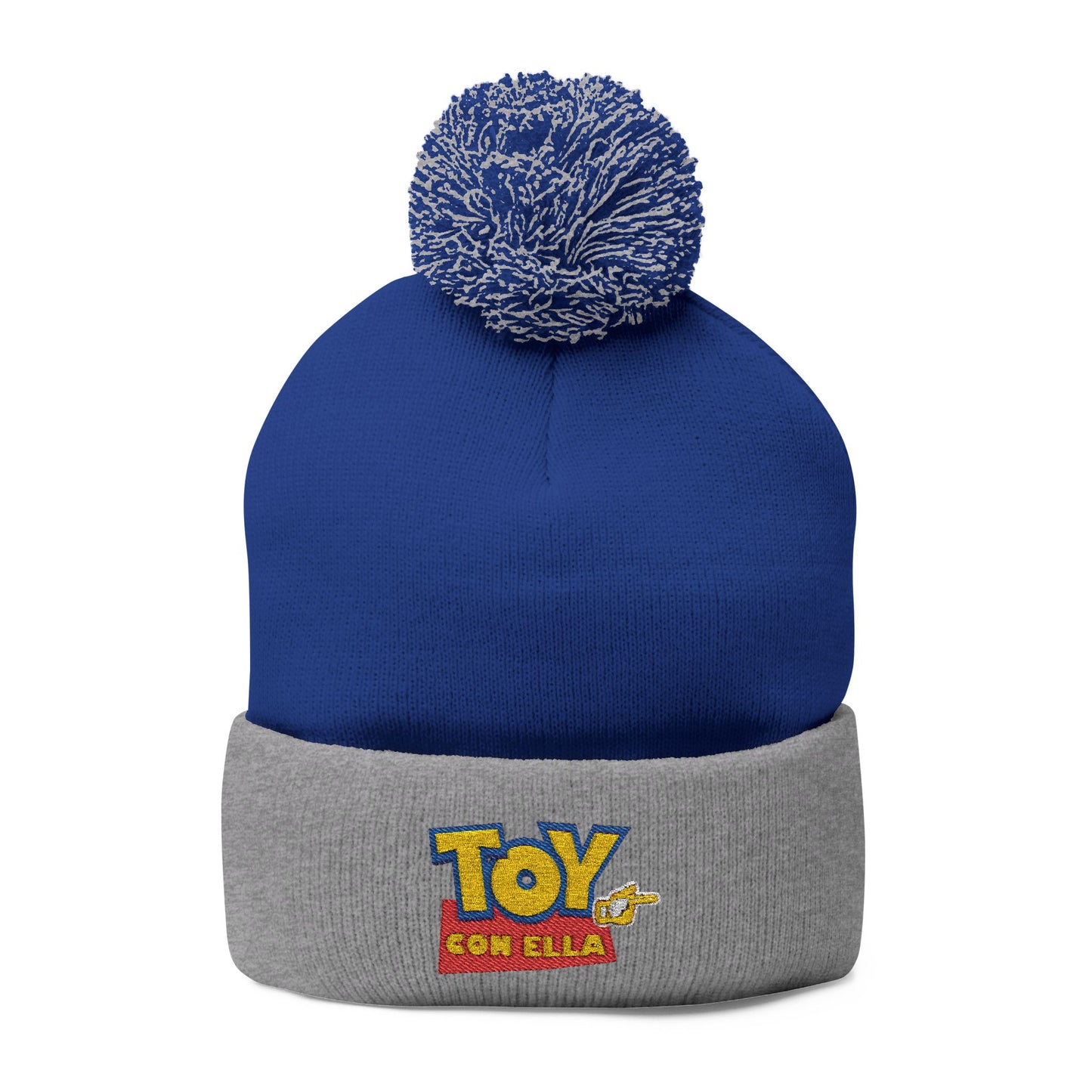 Toy Story Embroidered Pom-Pom Knit Cap Humor Cuffed Beanie – Warm, Soft & Sassy Winter Hat