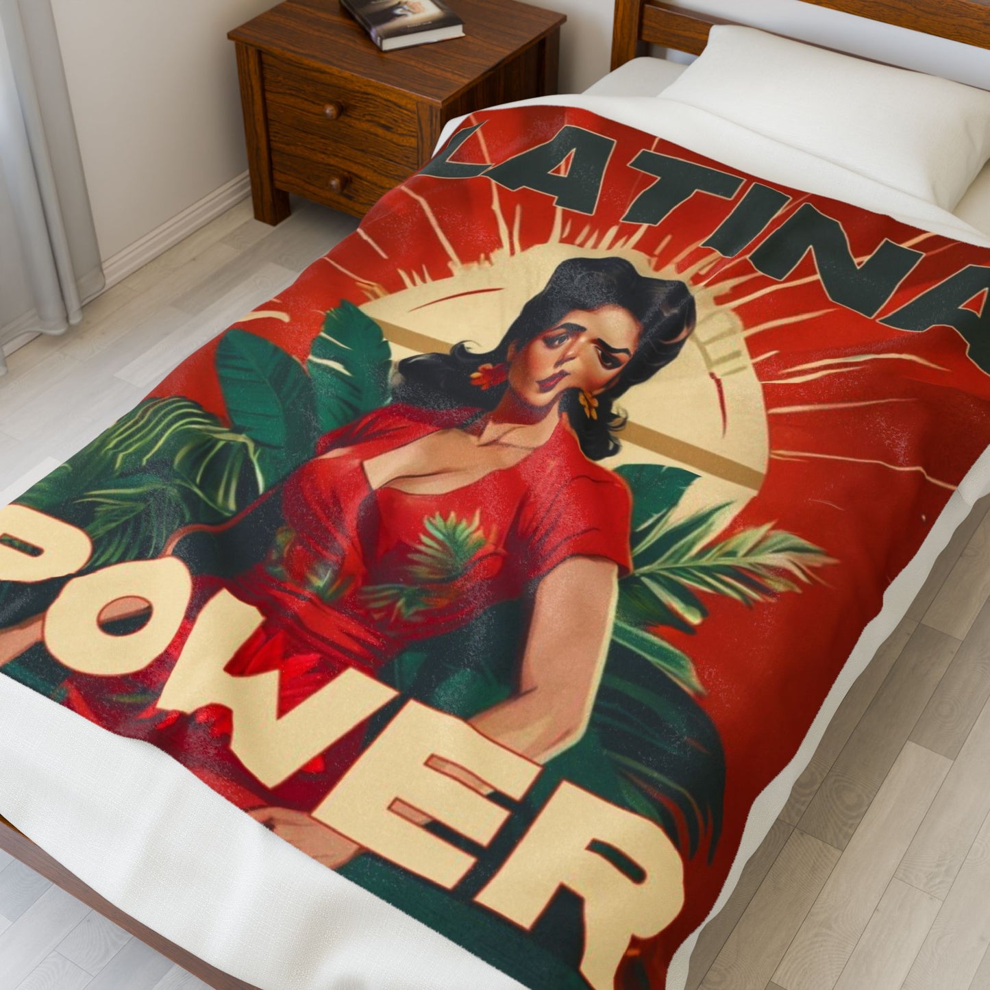United We Are Stronger” Blanket Latina Power Velveteen Plush Blanket, Cozy Throw for Home Decor, Gifts for Her, Cultural Celebration,