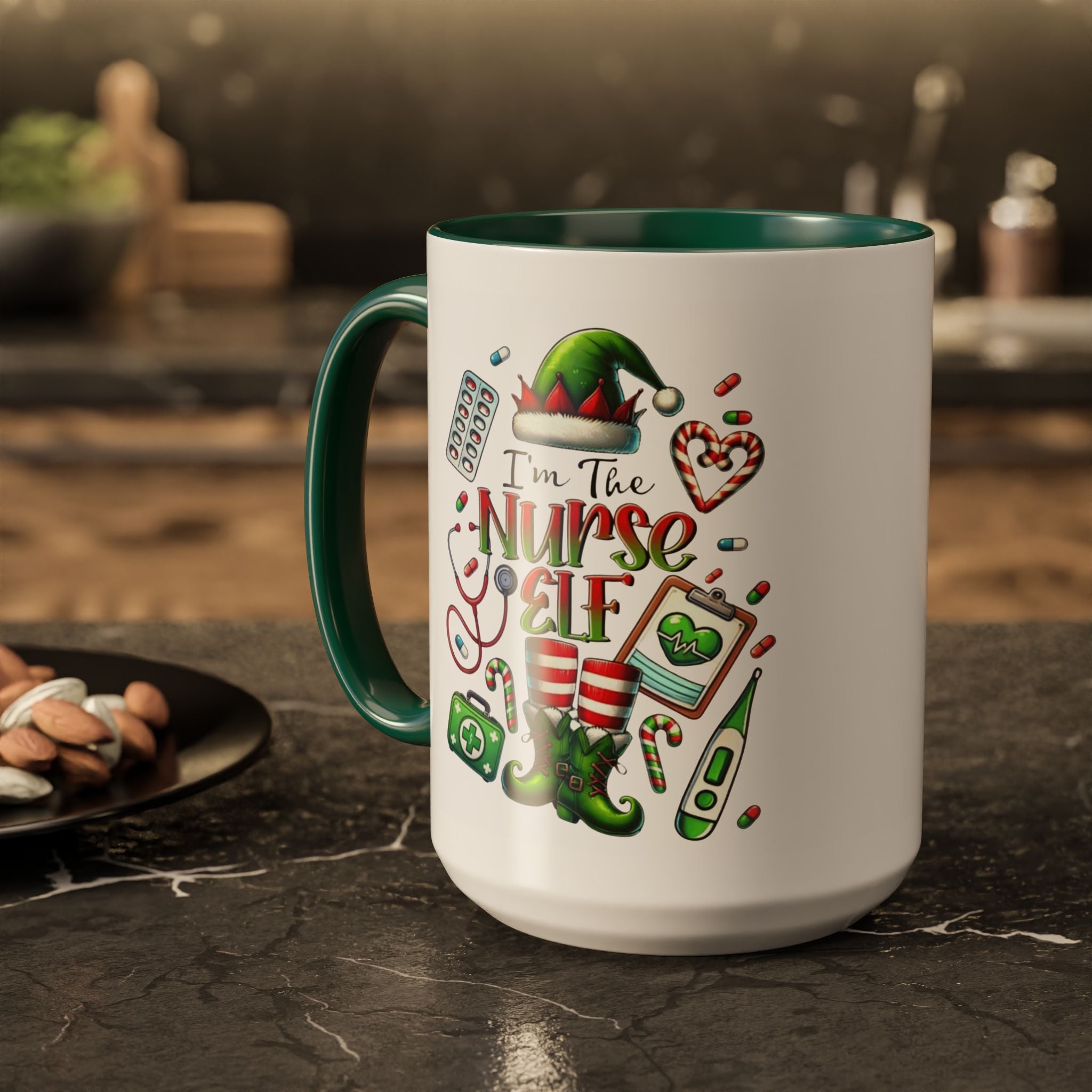 Nurse Elf Coffee Mug — Christmas Medical Holiday Gift (11oz & 15oz) Medical Christmas Mug
