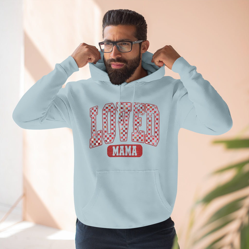 Hoodie  Loved Mama Checkerboard Graphic Hoodie