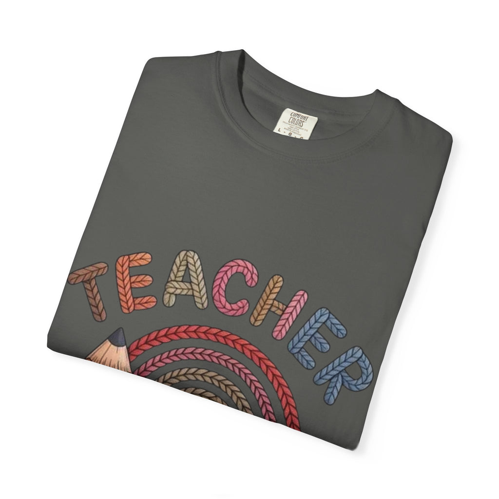 Teacher Rainbow Pencil & Apple T-Shirt — Back-to-School Gift for Educators