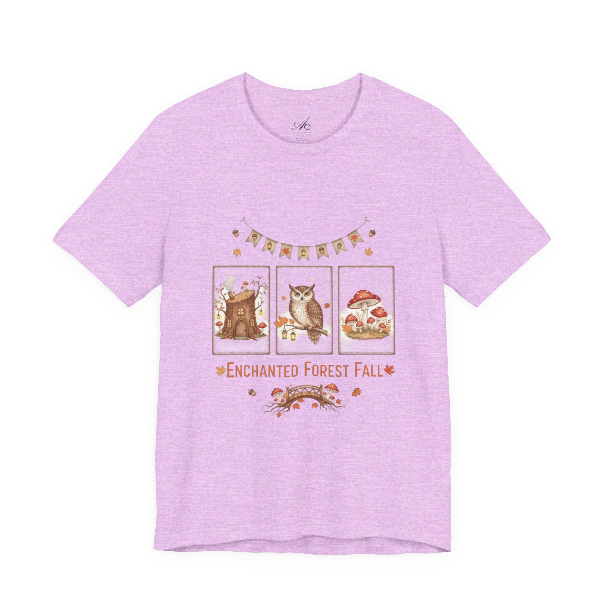 Enchanted Forest Fall Tee, Cute Owl Shirt, Autumn Graphic Tee, Nature Lover Gift, Cozy Fall Apparel, Wildlife T-Shirt, Unisex Fall Top