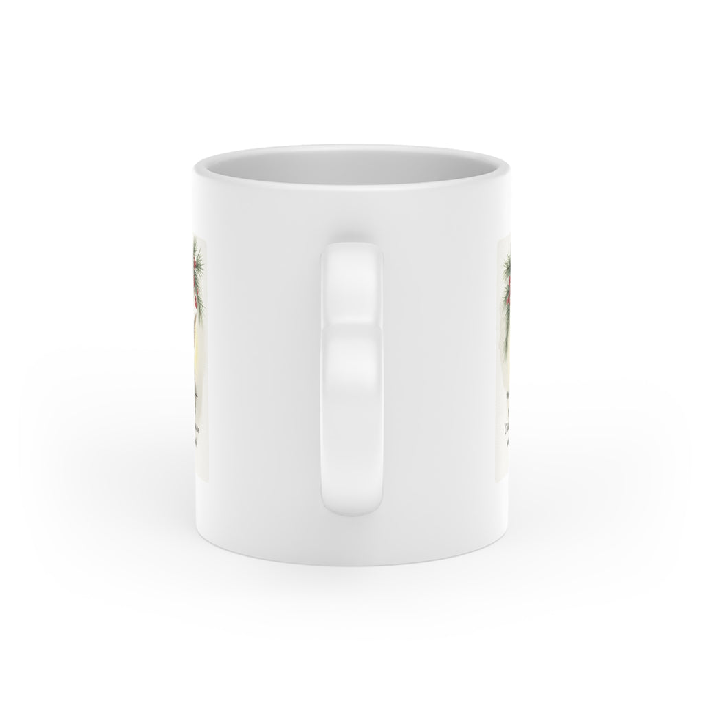 Heart-Shaped Christmas Mug with Angel Design Christmas Mugs | Holiday Coffee Cups with Festive Quotes & Designs