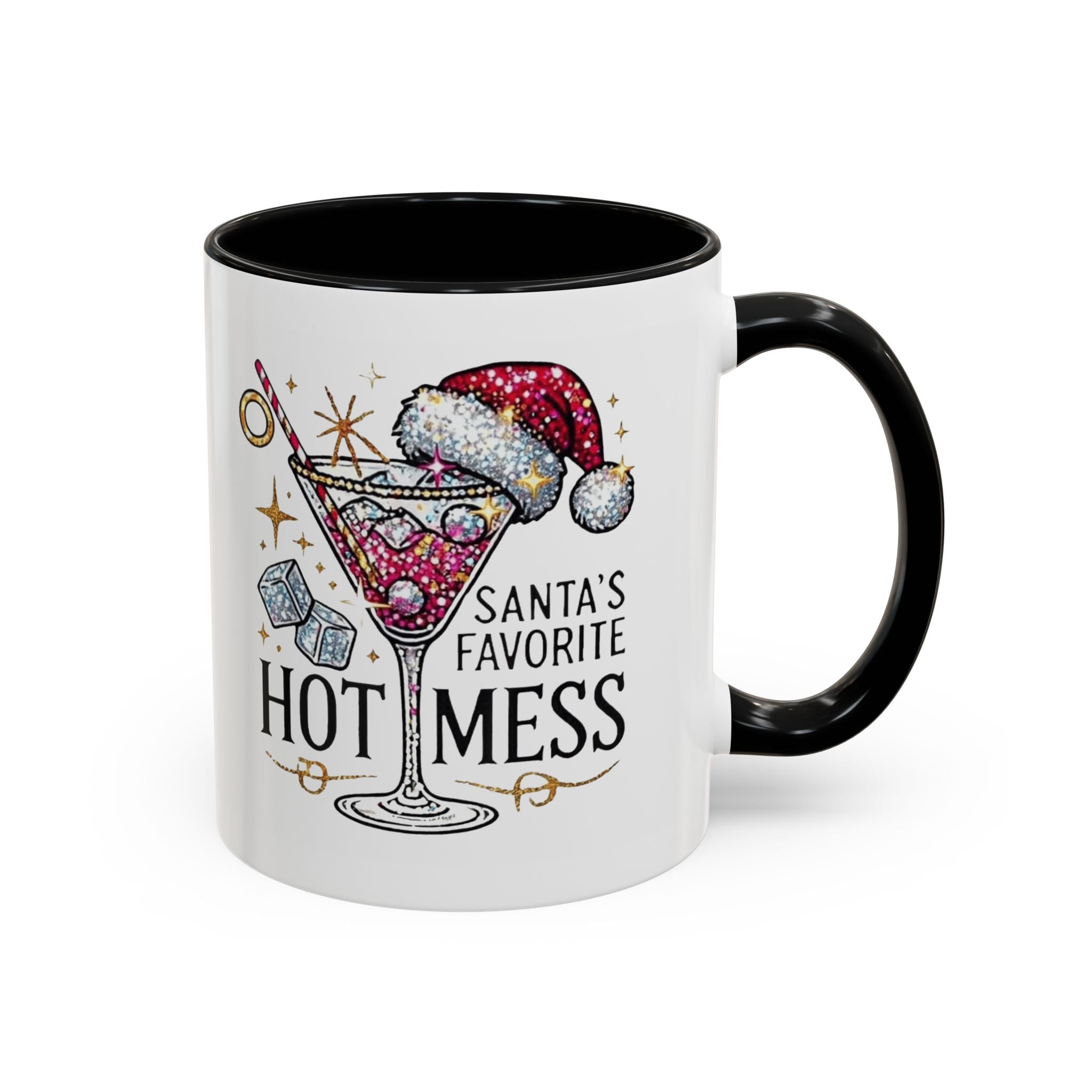 Accent Coffee Mug - "Santa's Favorite Hot Mess" Holiday Cocktail Mug (11/15 oz)